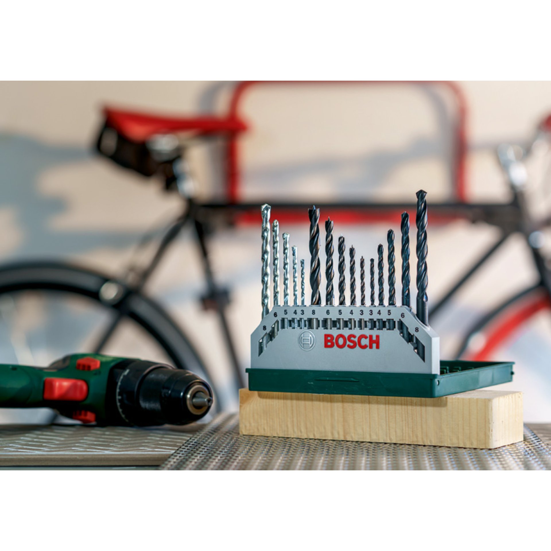 Mini-X-Line Mixed-Set, 15-teilig, 5 Stein-, 5 Metall-, 5 Holzbohrer