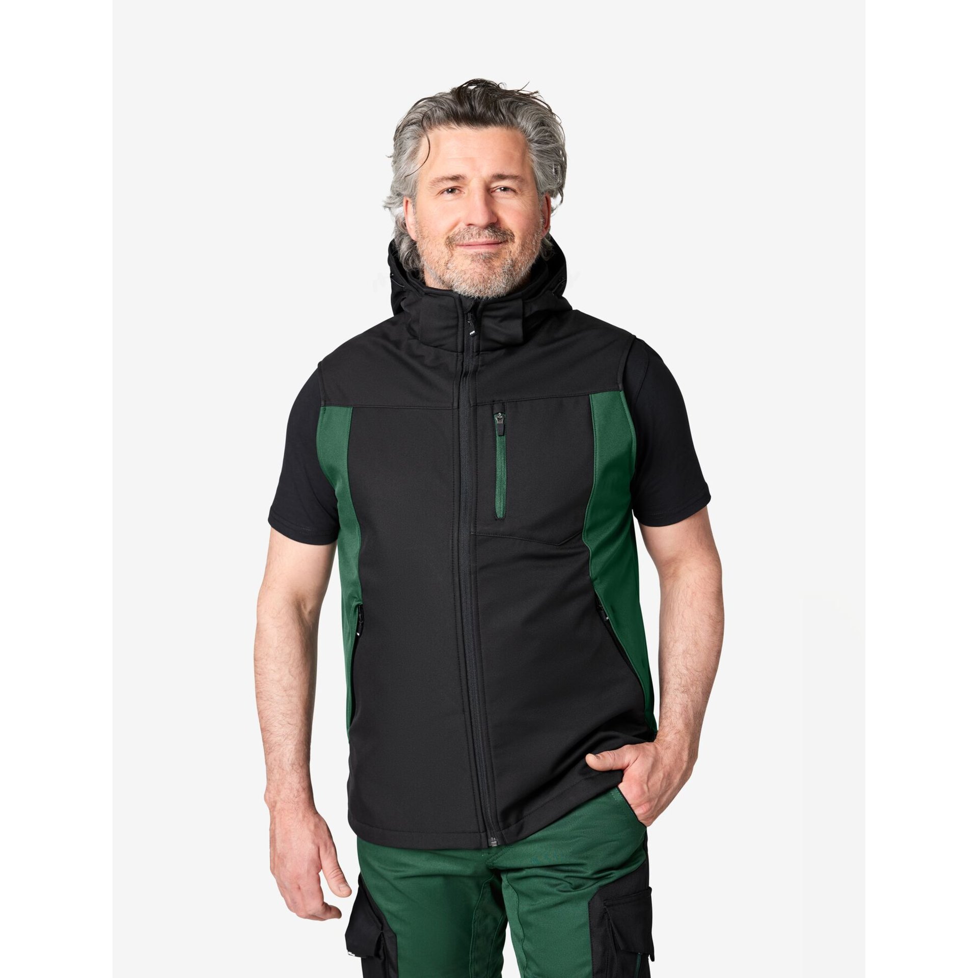 JUSTUS Softshell Weste grün-schwarz 2XL