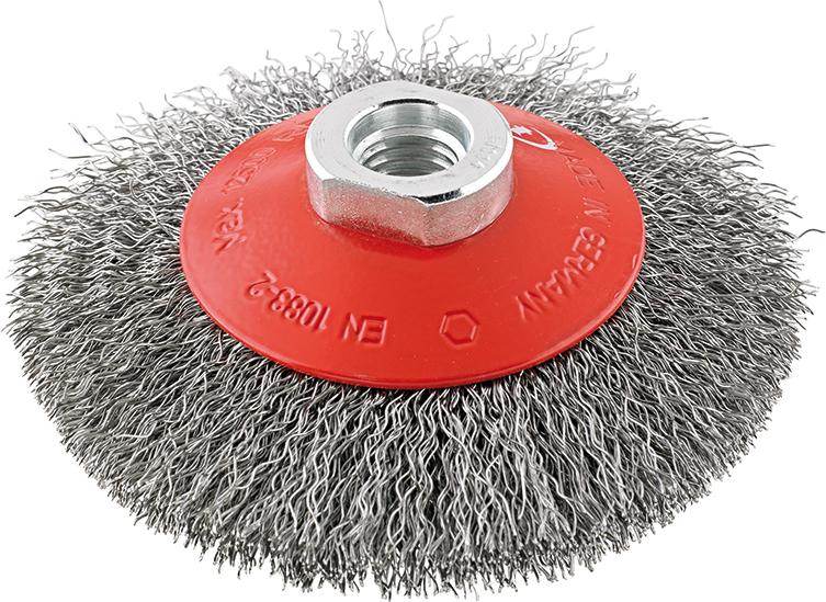 Format Kegelbürste Stahl M14 gewellt 100x0,3mm Format Kegelbürste Stahl M14 gewellt 100x0,3mm