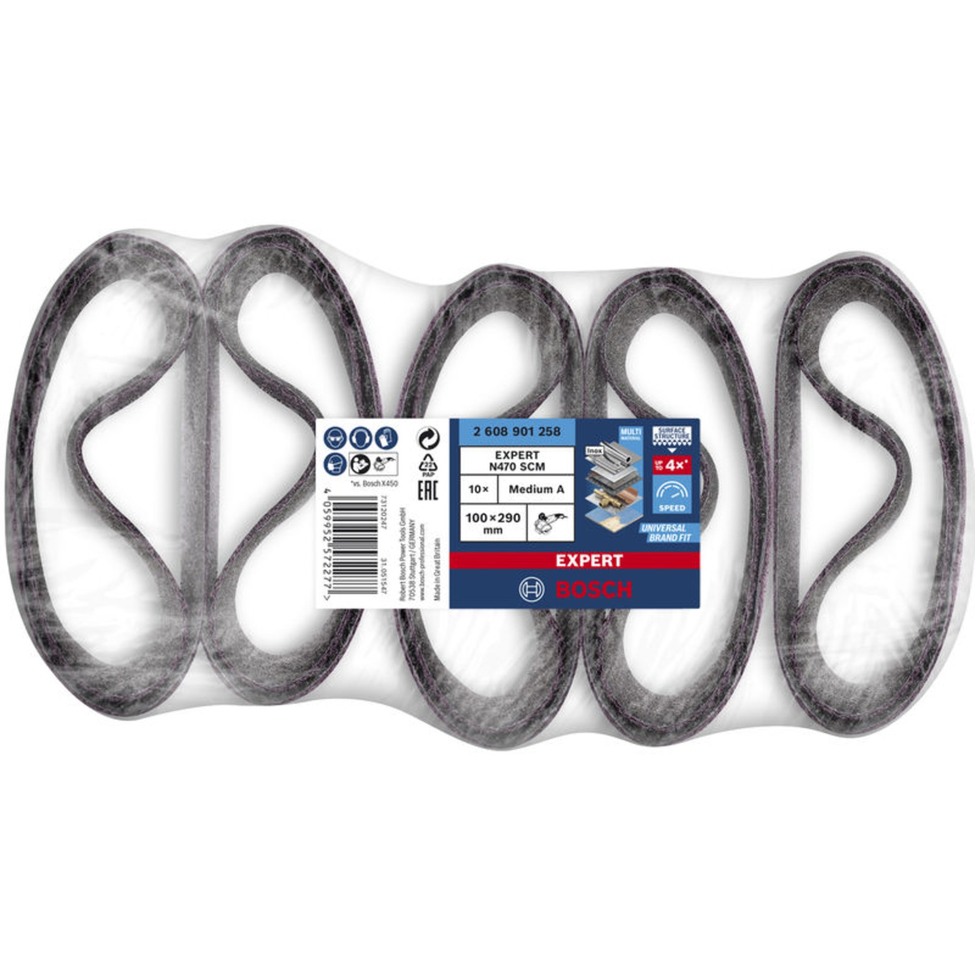 EXPERT N470 Schleifhülse für Satinierer, 100 x 290 mm, 90 mm, mittel, 10 Stk.
