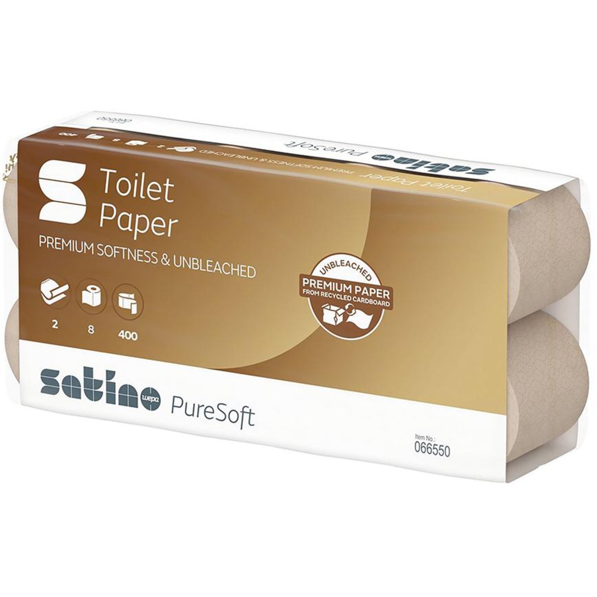 Satino PureSoft Toilettenpapier Kleinrollen 2-lagig 400 Blatt