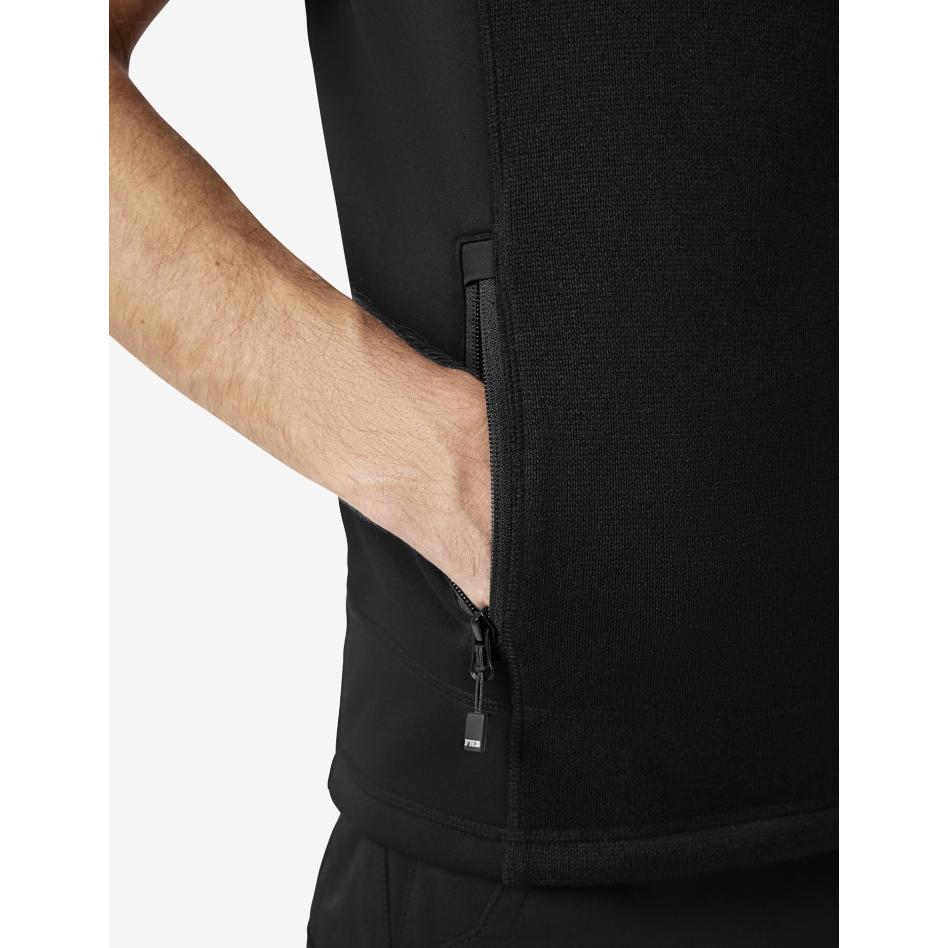 ADDE Strick-Fleece-Weste  schwarz 4XL