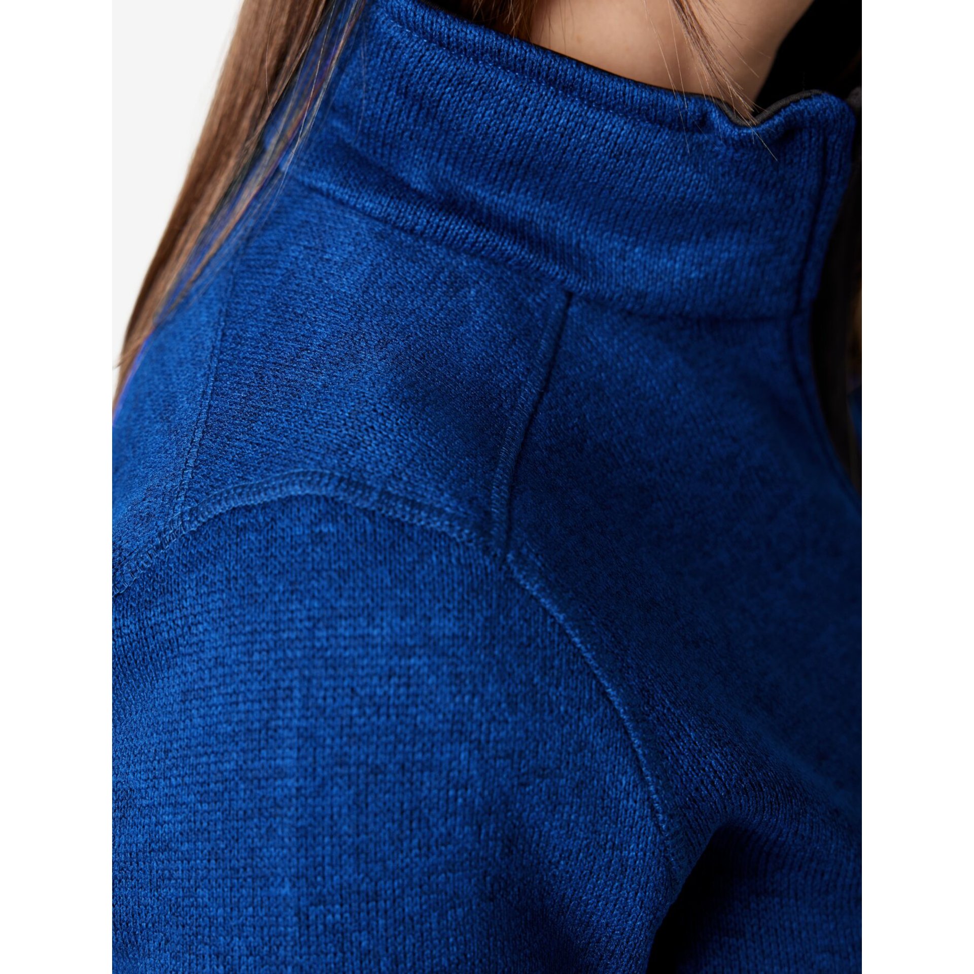 MARIEKE Strick-Fleece-Jacke Damen royalblau-schwarz S