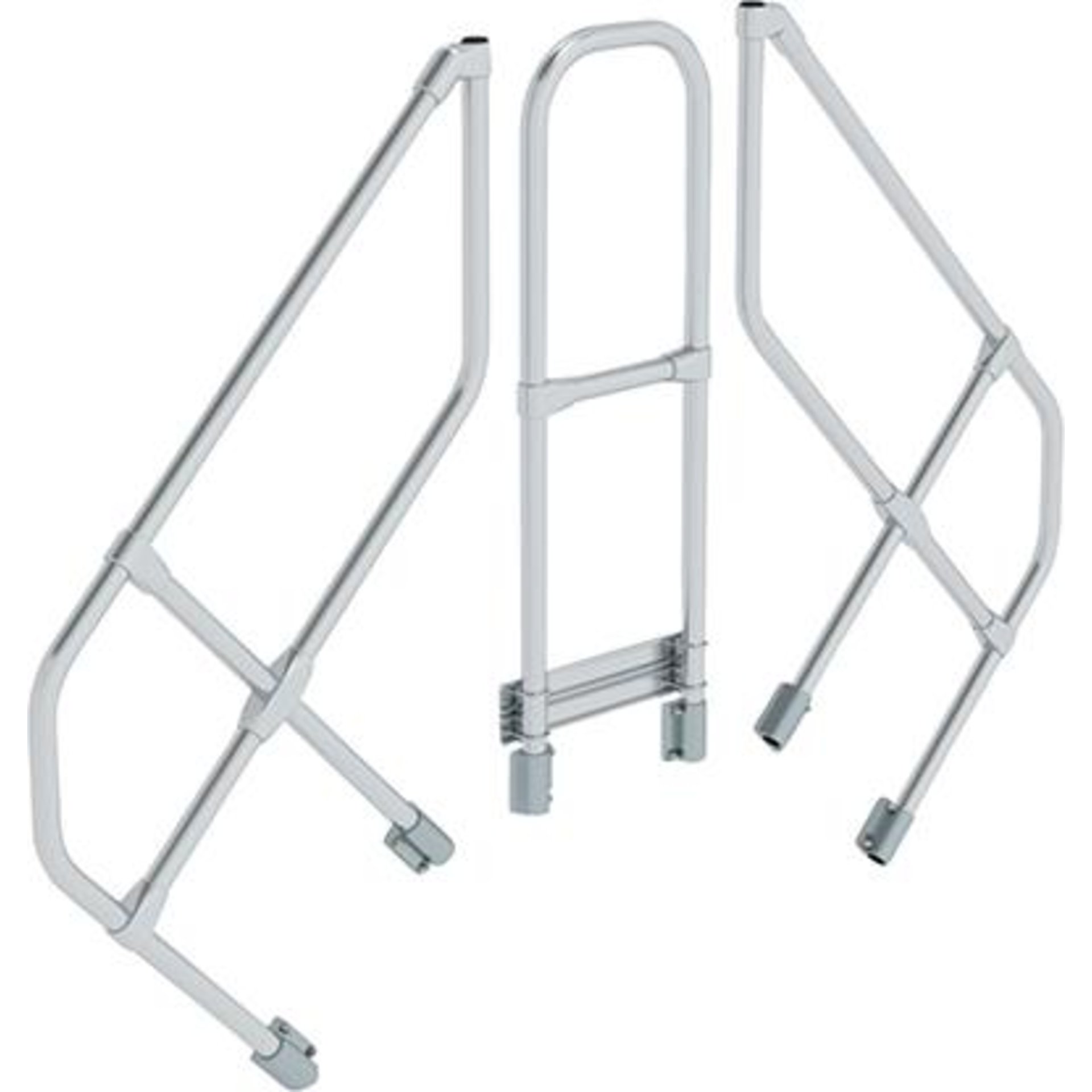 Zweiter Handlauf 45° zu Aluminium Überstieg, stationär
