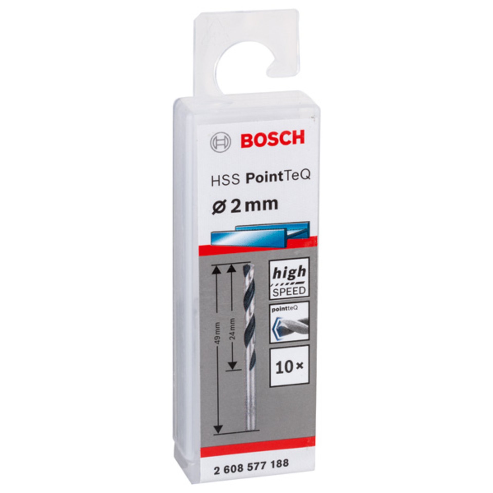 Metallspiralbohrer HSS PointTeQ, DIN 338, 2,0 mm, 10er-Pack