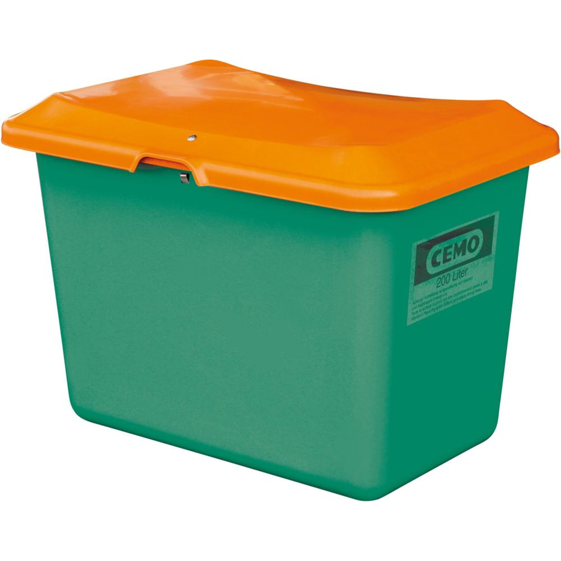 Streugutbehälter 550 l B1340xT990xH780 mm ohne Entnahmeöffnung grün/orange