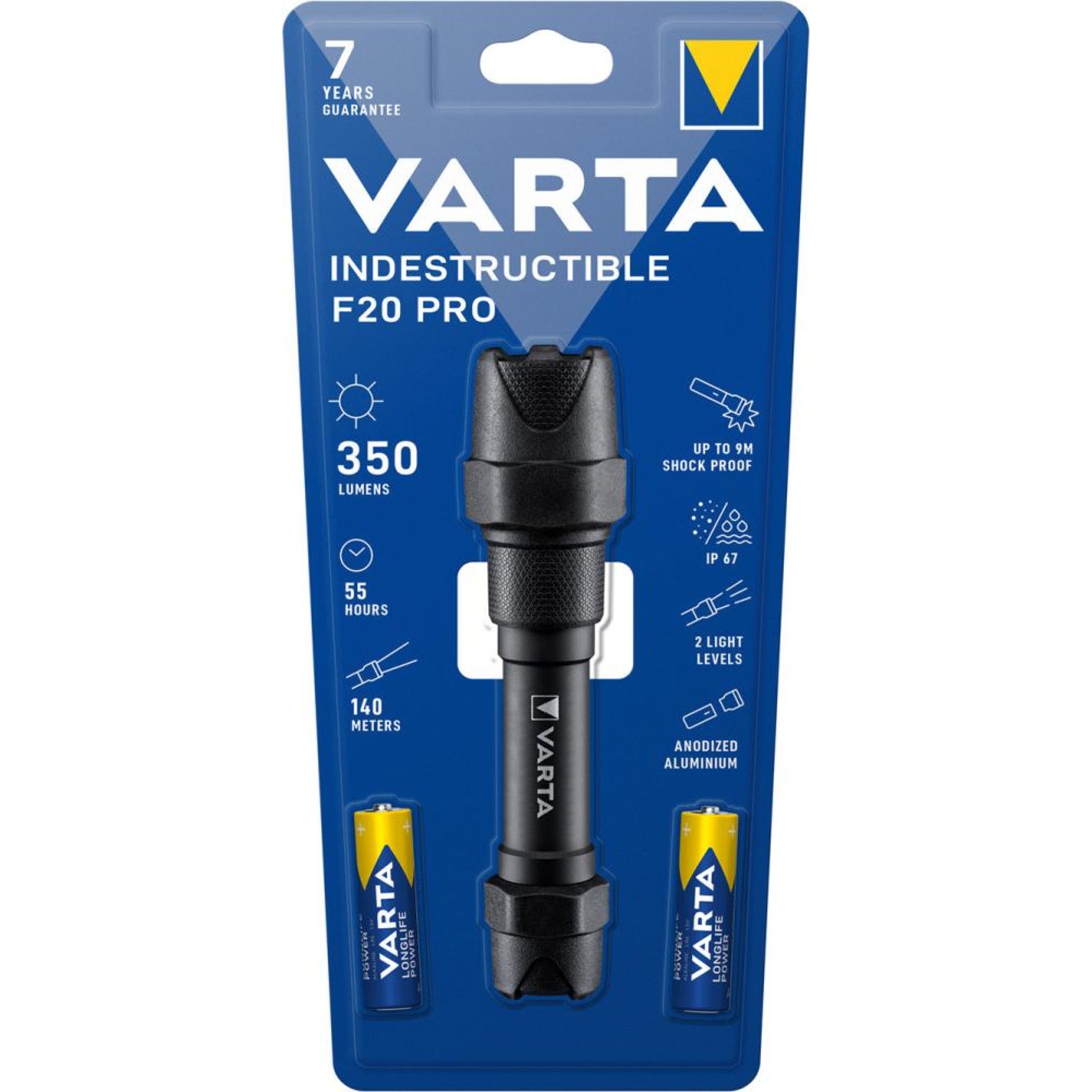 Indestructible F20 Pro LED Leuchte inkl. 2AA Batterien VARTA