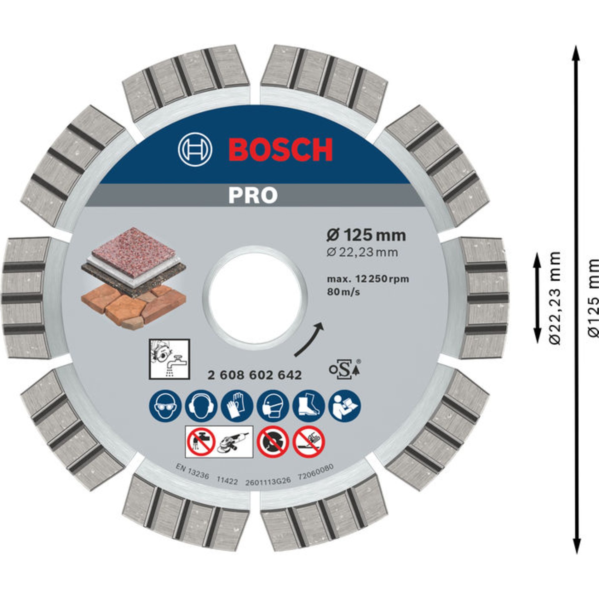 PRO Multi Material Diamanttrennscheibe, 125 x 22,23 x 2,2  mm