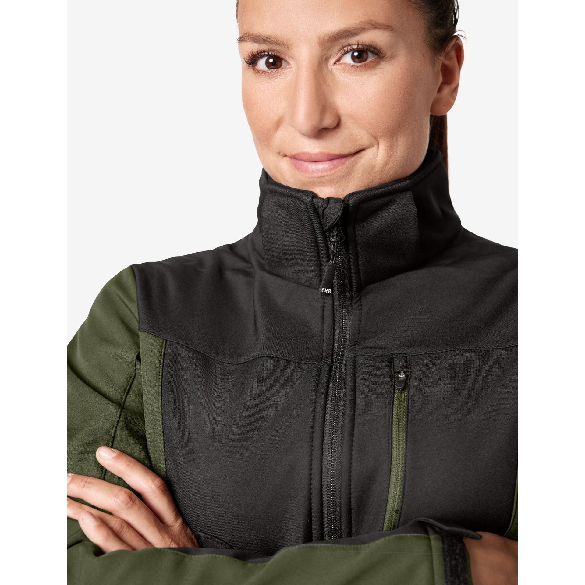 JULIA Softshell-Jacke Damen oliv-schwarz 3XL