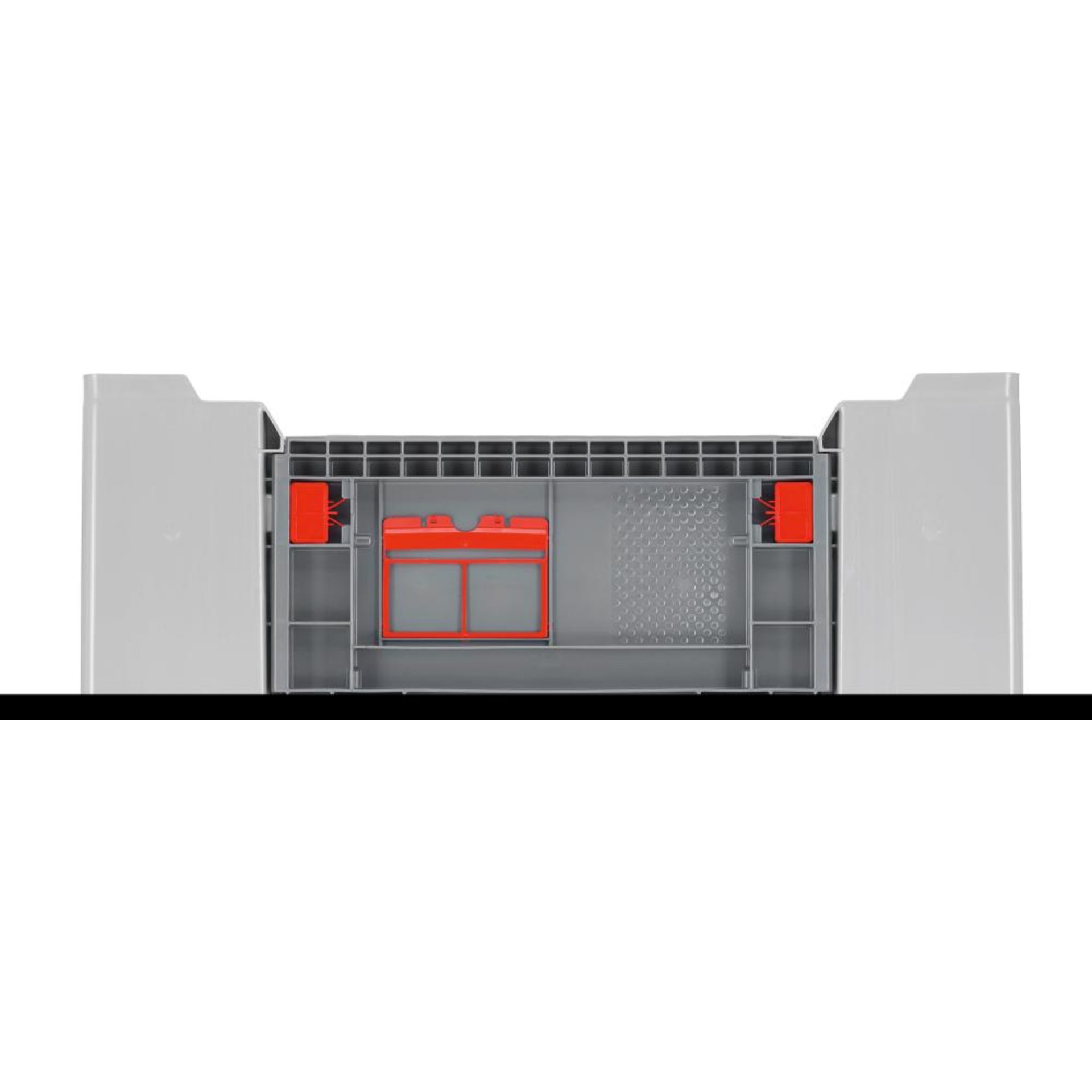 Palettenbox KUBO B1200 x T1000 x H790 mm 4 Füße mit Entnahmeklappehellgrau
