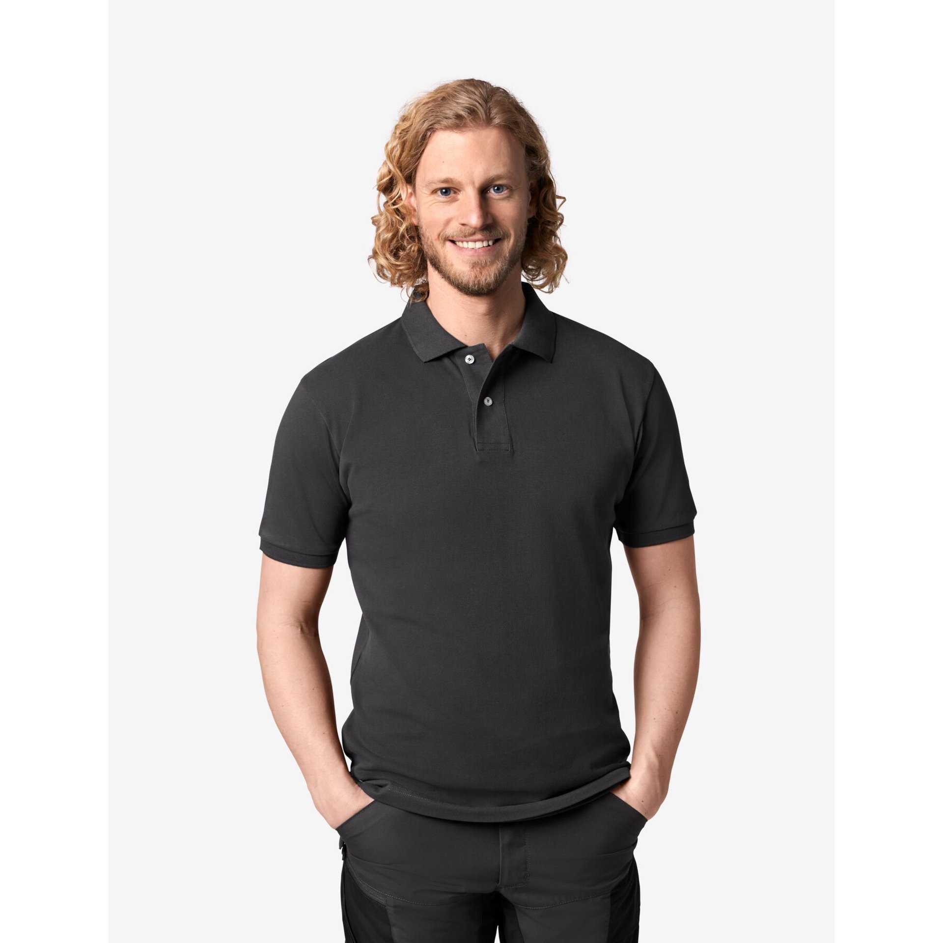 DANIEL Polo-Shirt einfarbig anthrazit Gr. 2XL