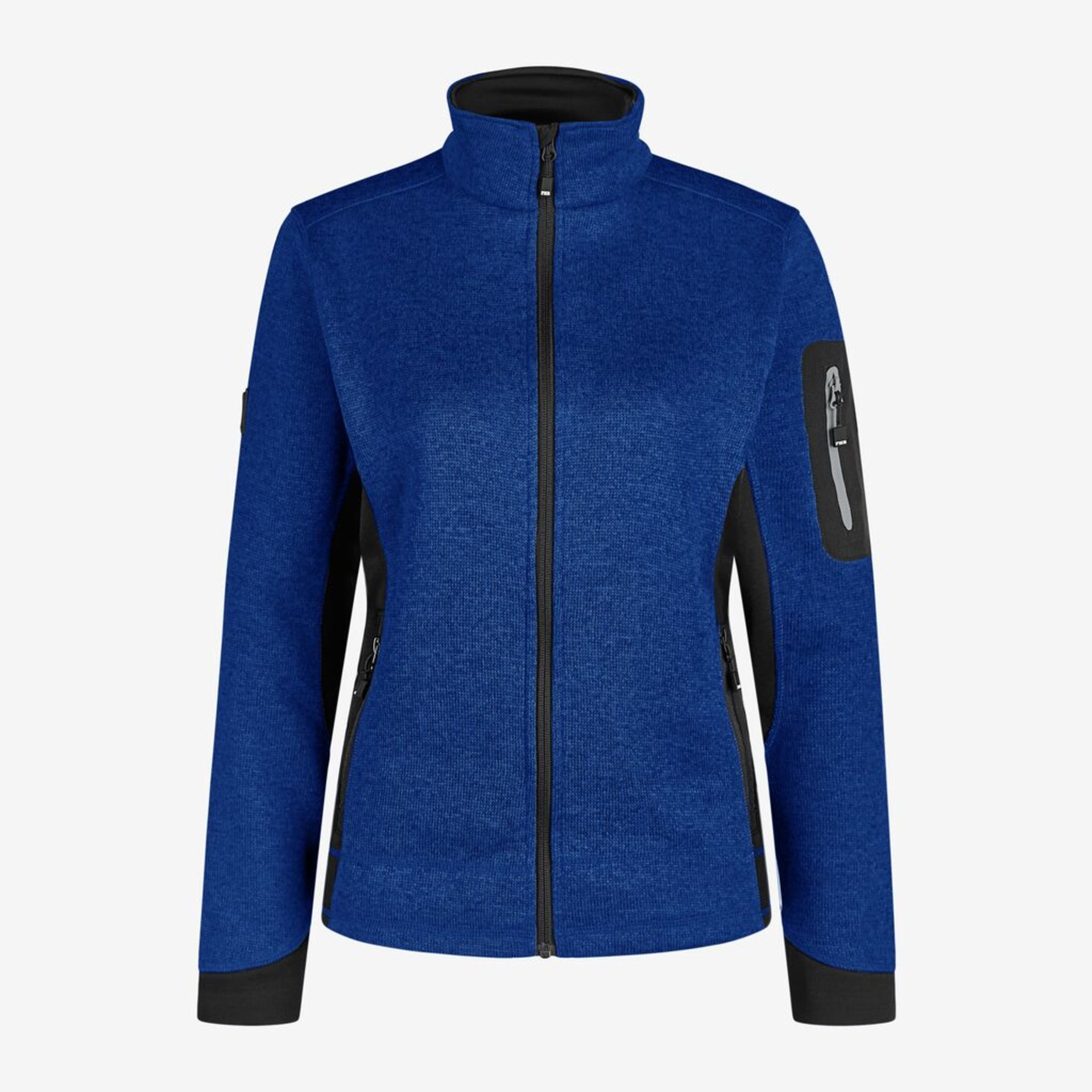 MARIEKE Strick-Fleece-Jacke Damen royalblau-schwarz S