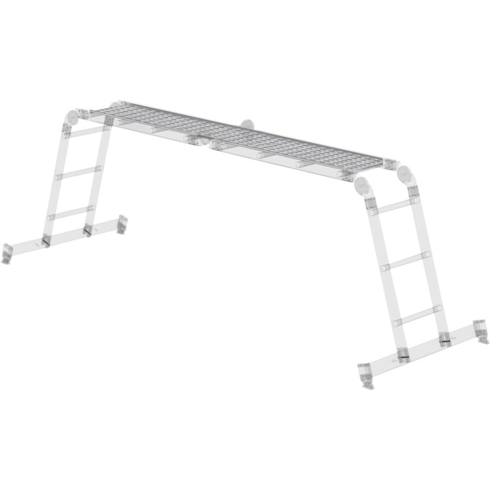 Alu-Riffelblechbelag mittig klappbar für Vielzweckleiter 2x3 + 2x4
