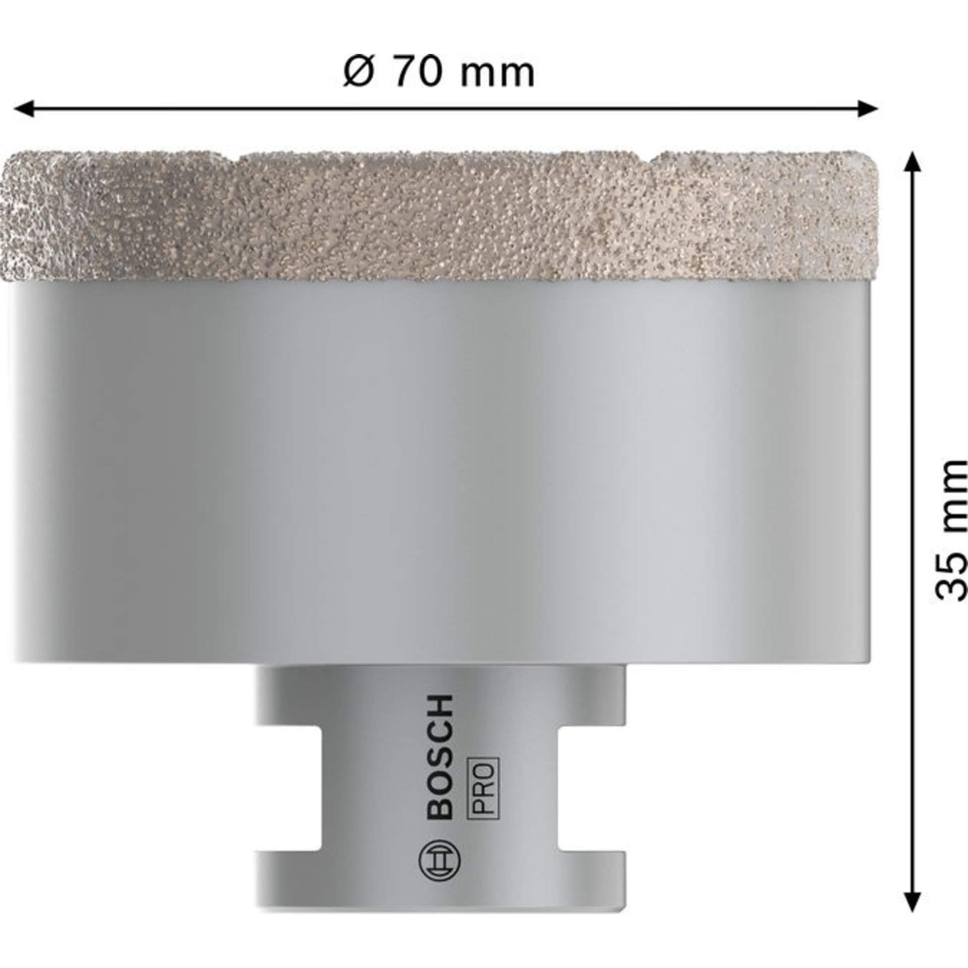PRO Ceramic dry Trockenbohrkrone, 70 x 35 x 22.23 mm
