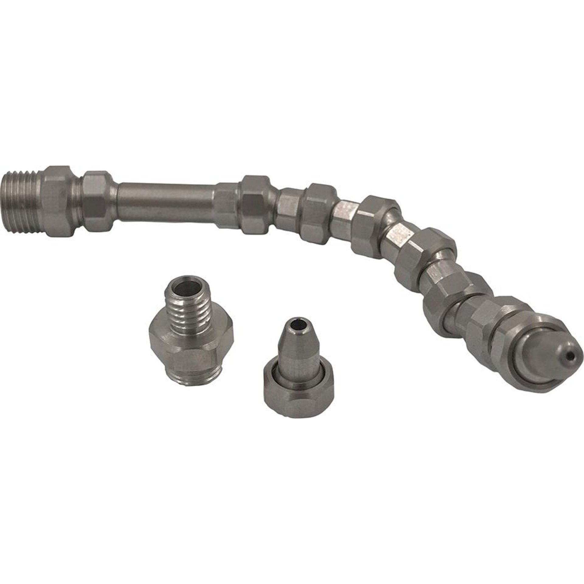 Kühlmittelschlauch-Set V2A 1/8" Typ 0 Durchlassgröße 3,2mm Gesamtlänge 110mm