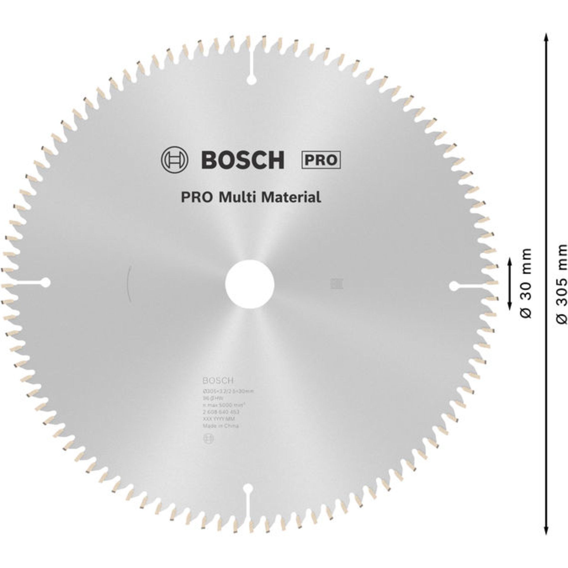 PRO Multi Material Kreissägeblatt, 305 x 3,2 x 30 mm, Z96