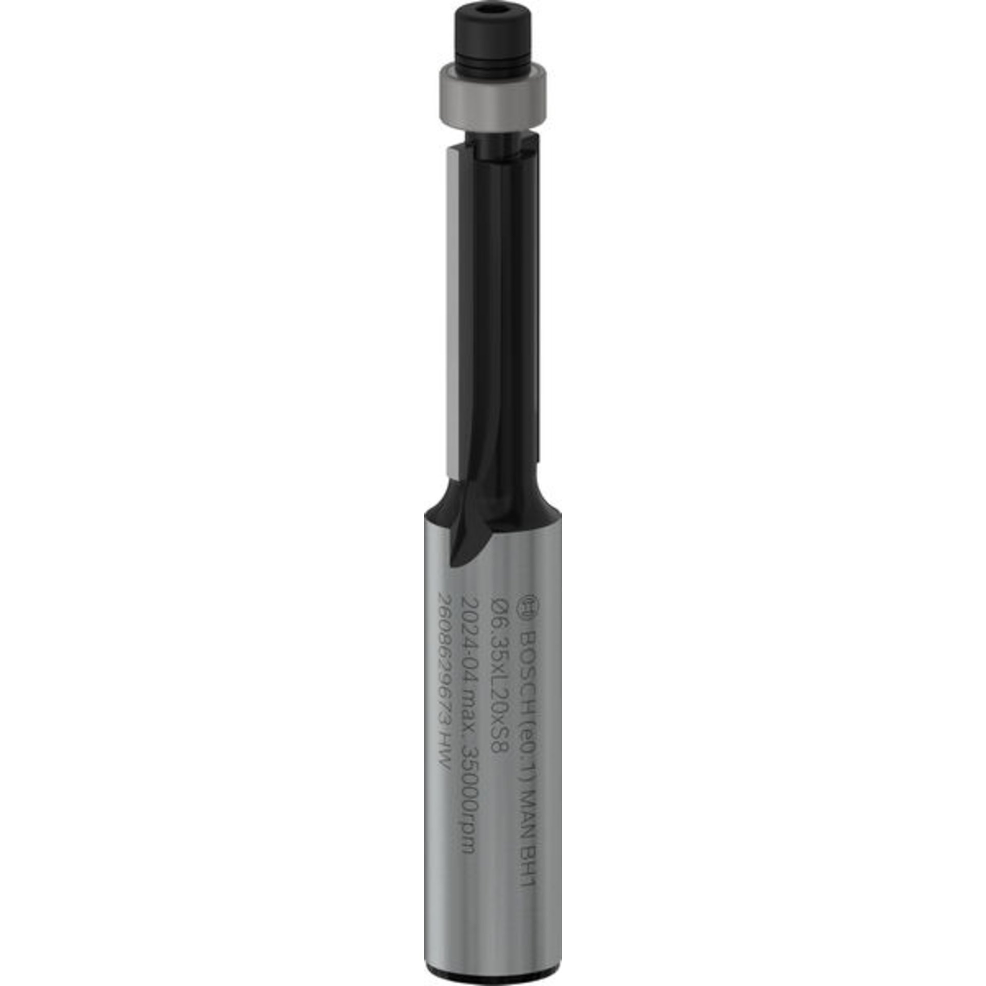 PRO Bündigfräser mit untenliegendem Führungskugellager, Ø6,35 x L20, Schaft 8 mm