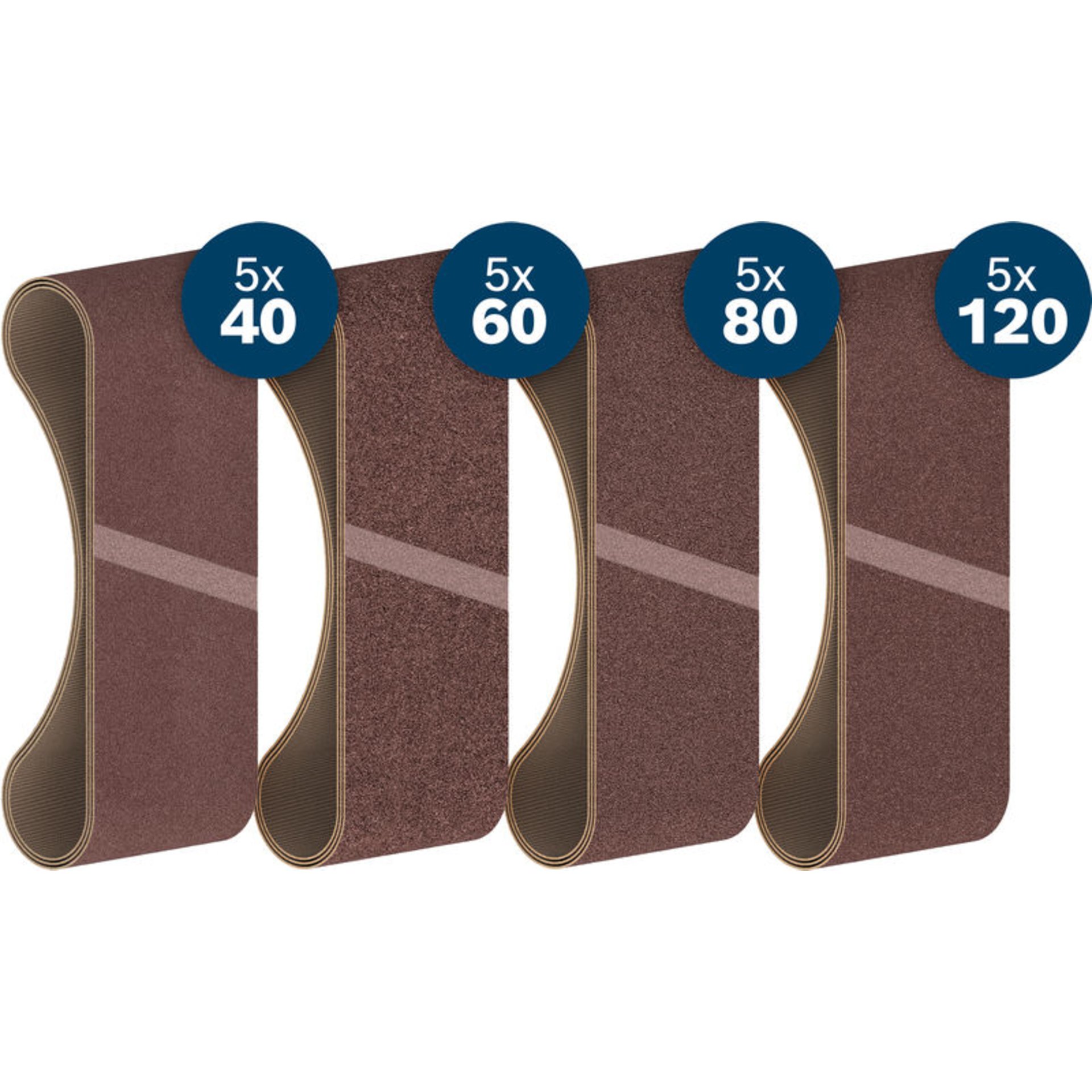 PRO X440 Schleifband Set, 100x610mm, K40/60/80/120, 20-tlg., Starter Pack