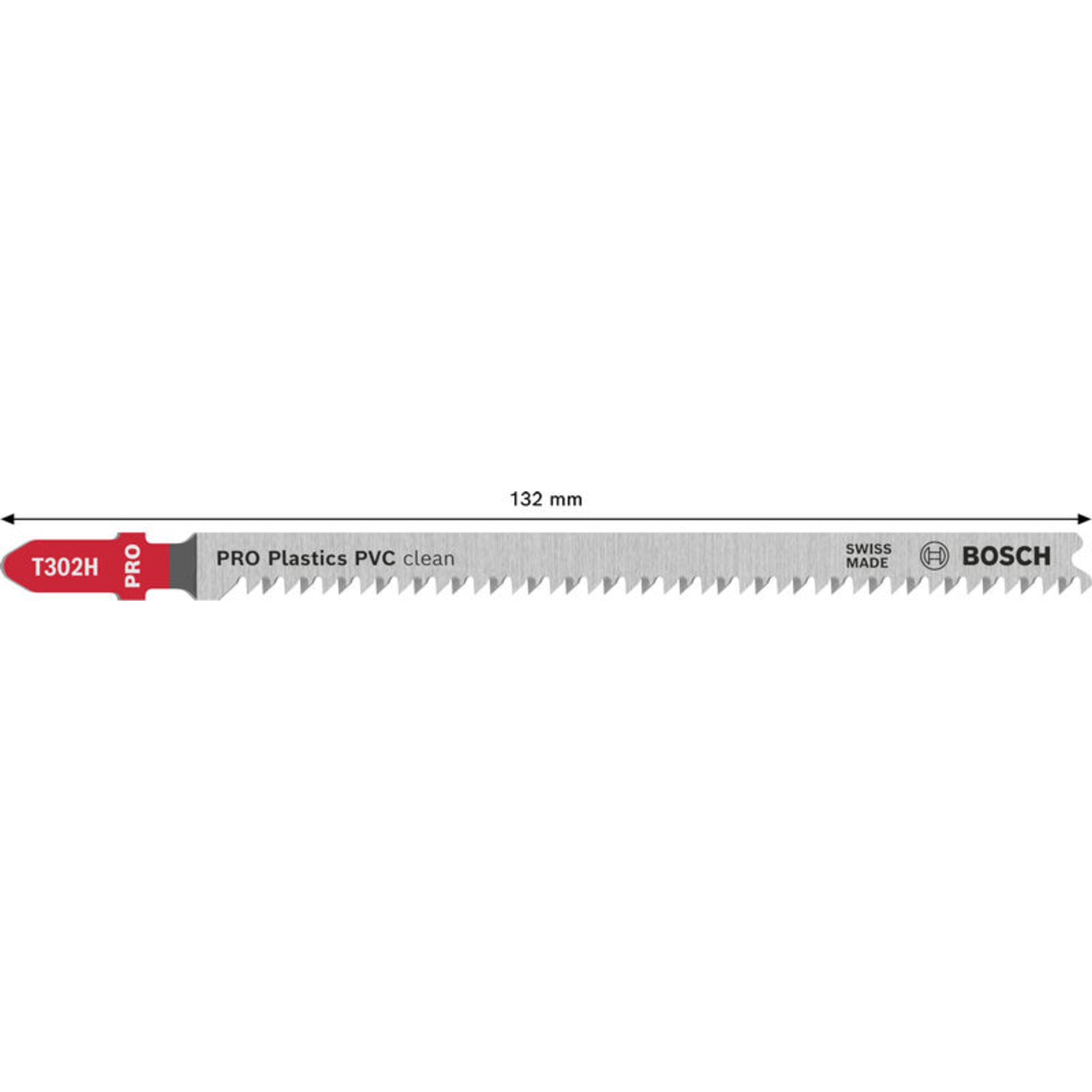 PRO Plastics PVC clean T302H Stichsägeblatt, 132 mm, 5-tlg.