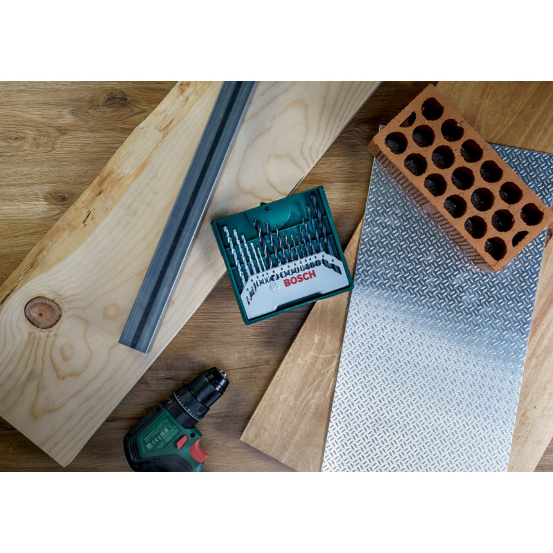 Mini-X-Line Mixed-Set, 15-teilig, 5 Stein-, 5 Metall-, 5 Holzbohrer