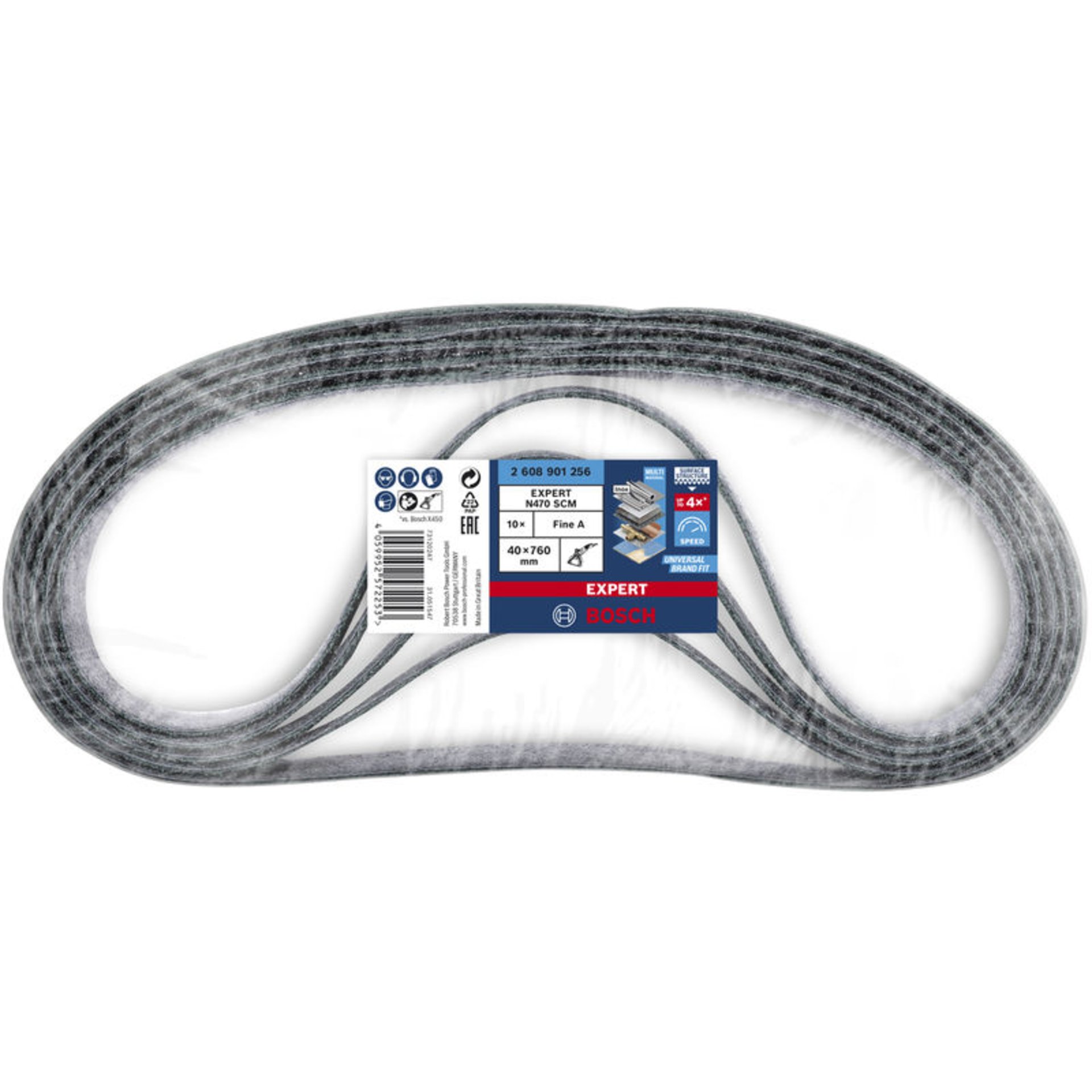 EXPERT N470 Schleifband für Bandschleifer 40 x 760 mm, fein, 10-tlg