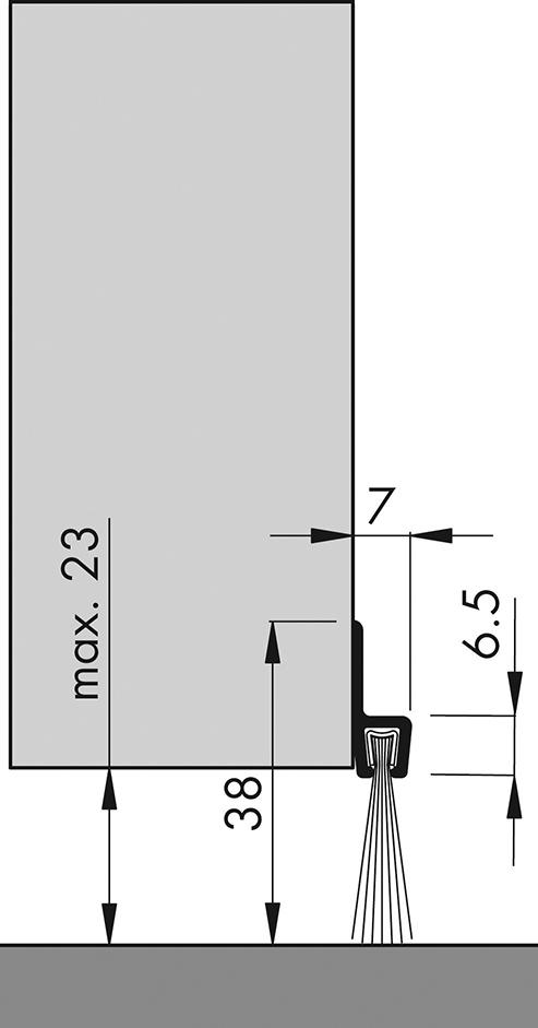 Türbodendichtung alu IBS 39 100cm m.PP Bürste