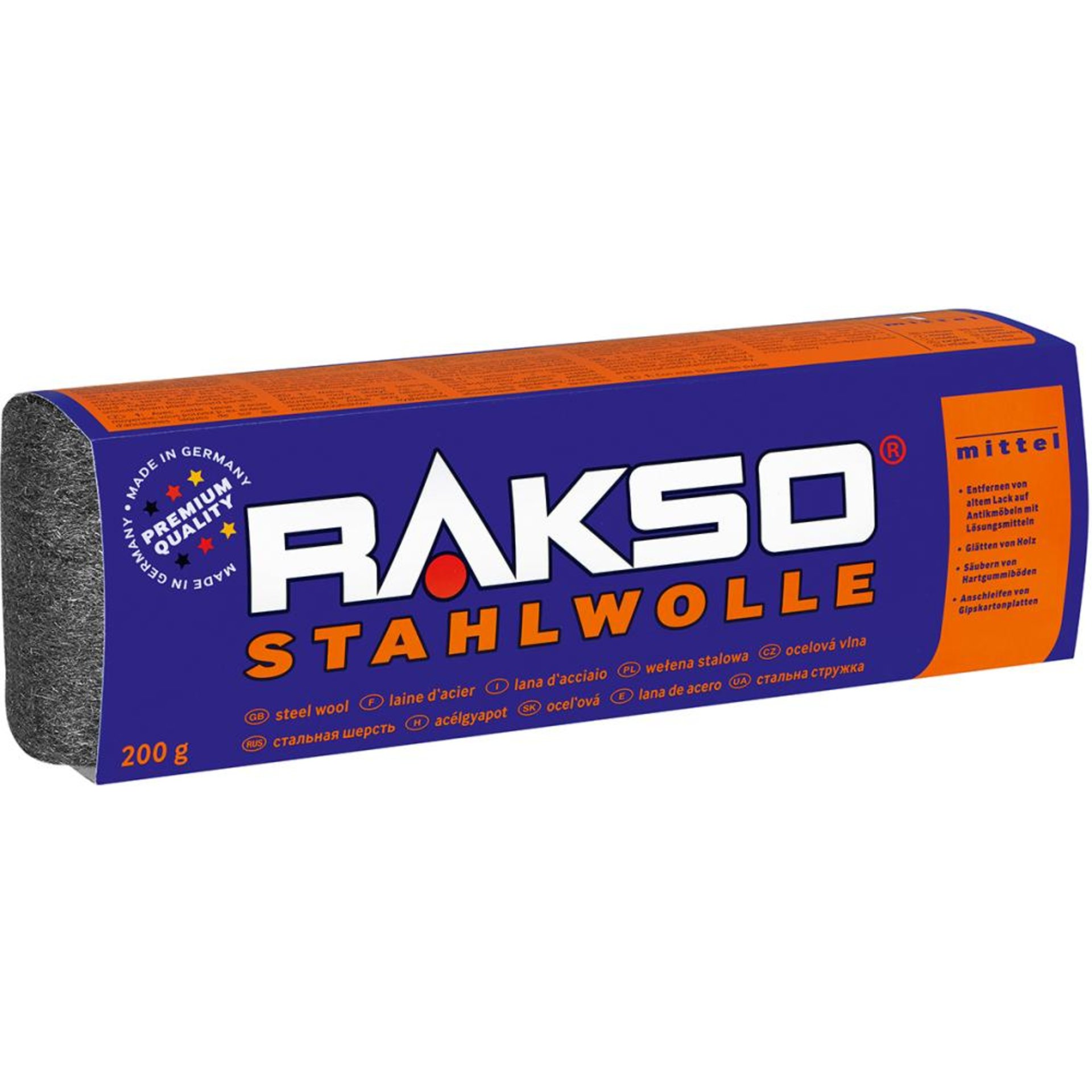 Stahlwolle Gr. 2 mittel, EK 200 g Rakso