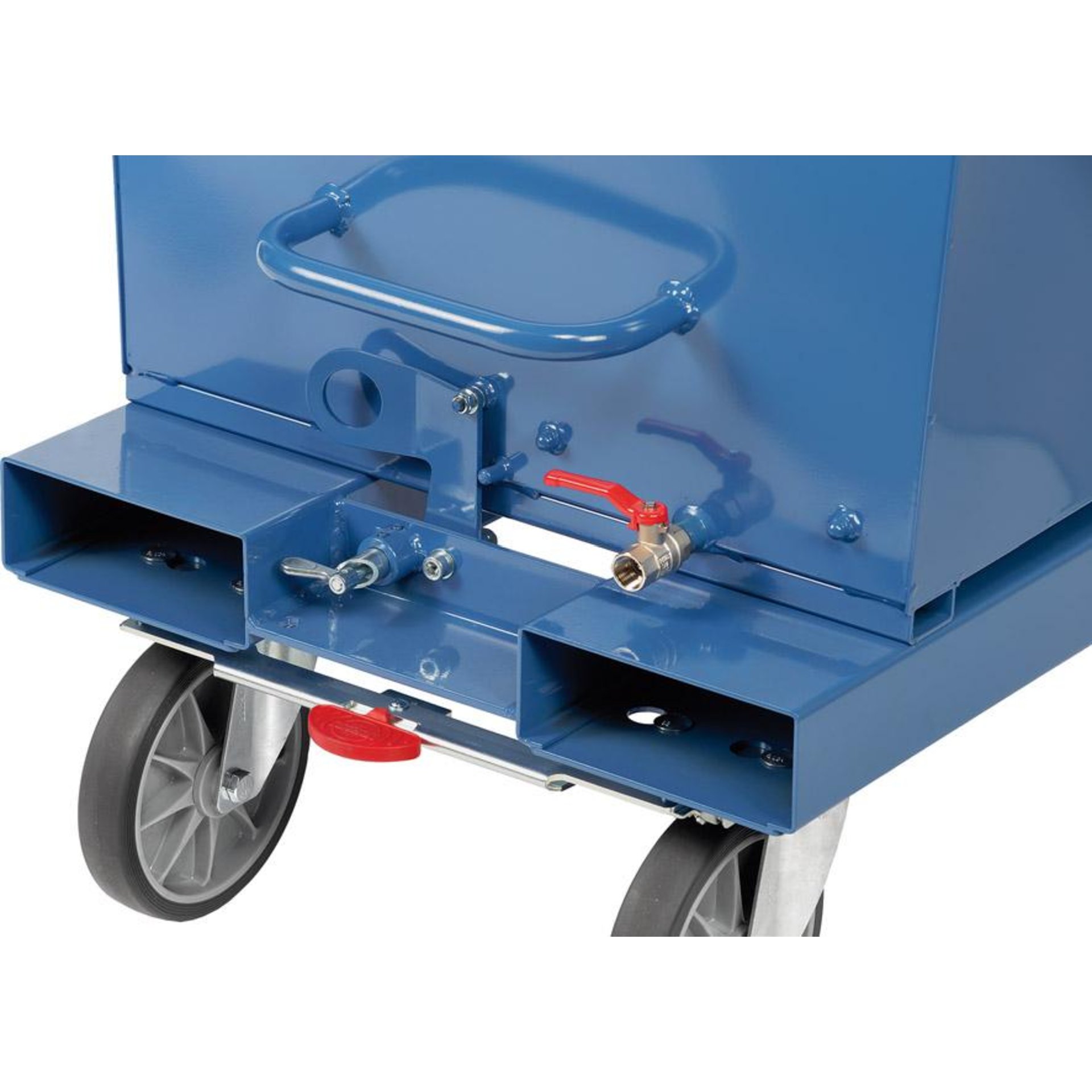 Muldenkipper 250l B713xT1359xH780 mm RAL 5007 Tragkraft 750kg mit Ablasshahn