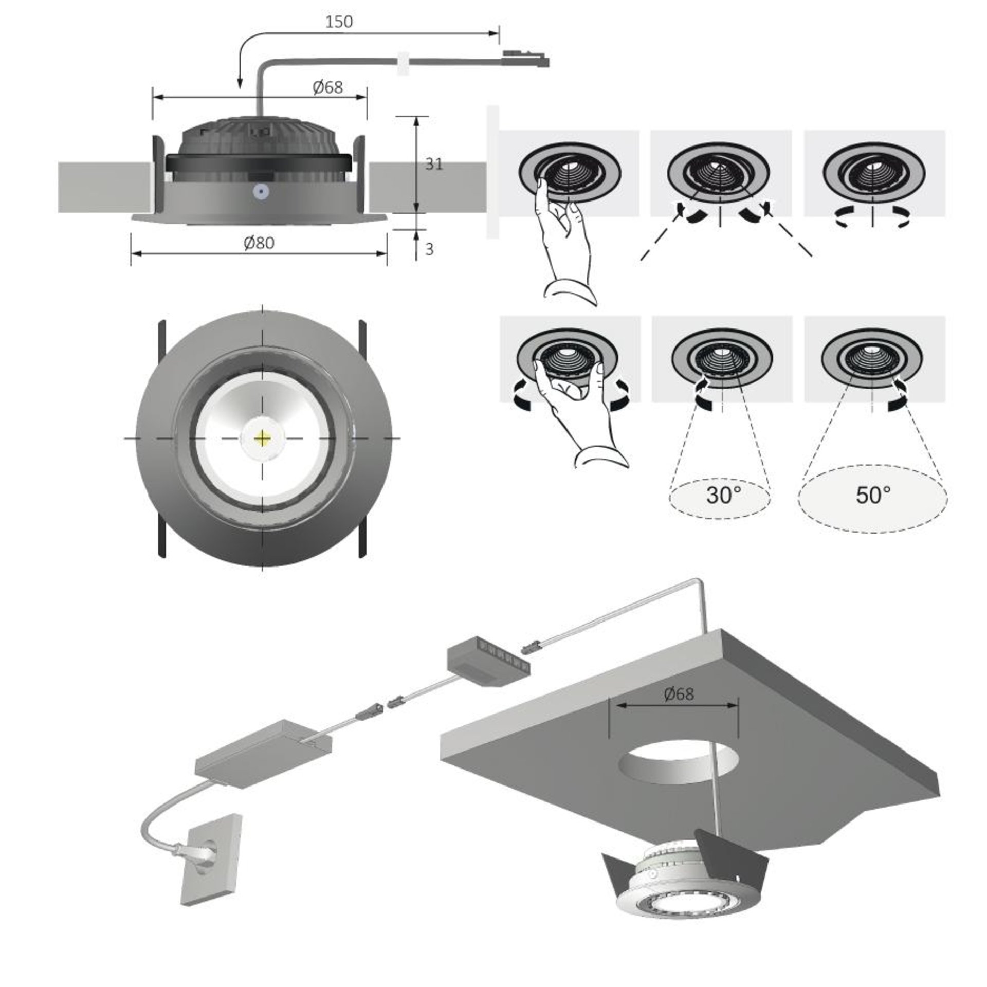SuperSwing Alu Optik nw 12VDC 6.8W ,0.15m LTG. M1