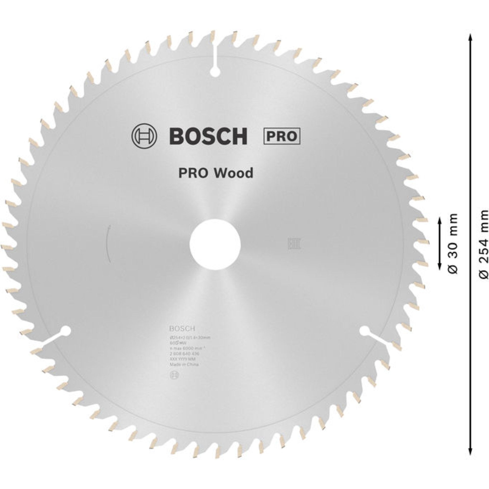 PRO Wood Kreissägeblatt, 254 x 2 x 30 mm, Z60
