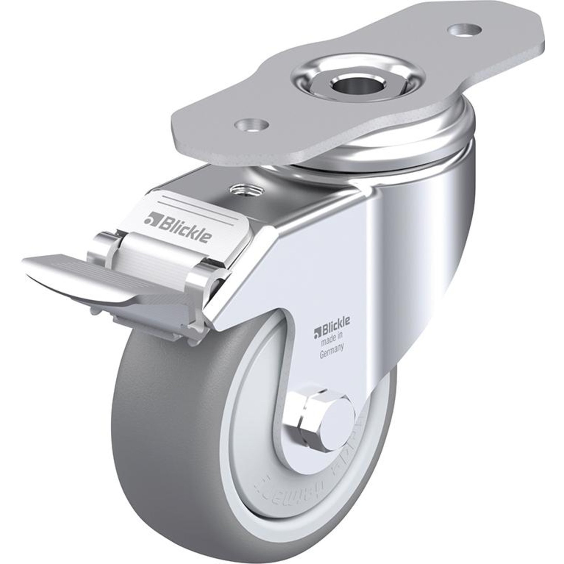 Lenkrolle m. Feststeller Rad-D80mm Gummi LKPA-TPA 80KF-29-FI