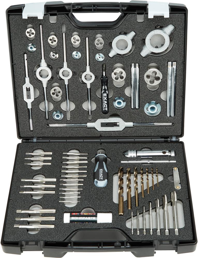 Exact Gewindeschneidwerkzeug- Set HSSE 61-teilig M3-M12 Exact Gewindeschneidwerkzeug- Set HSSE 61-teilig M3-M12