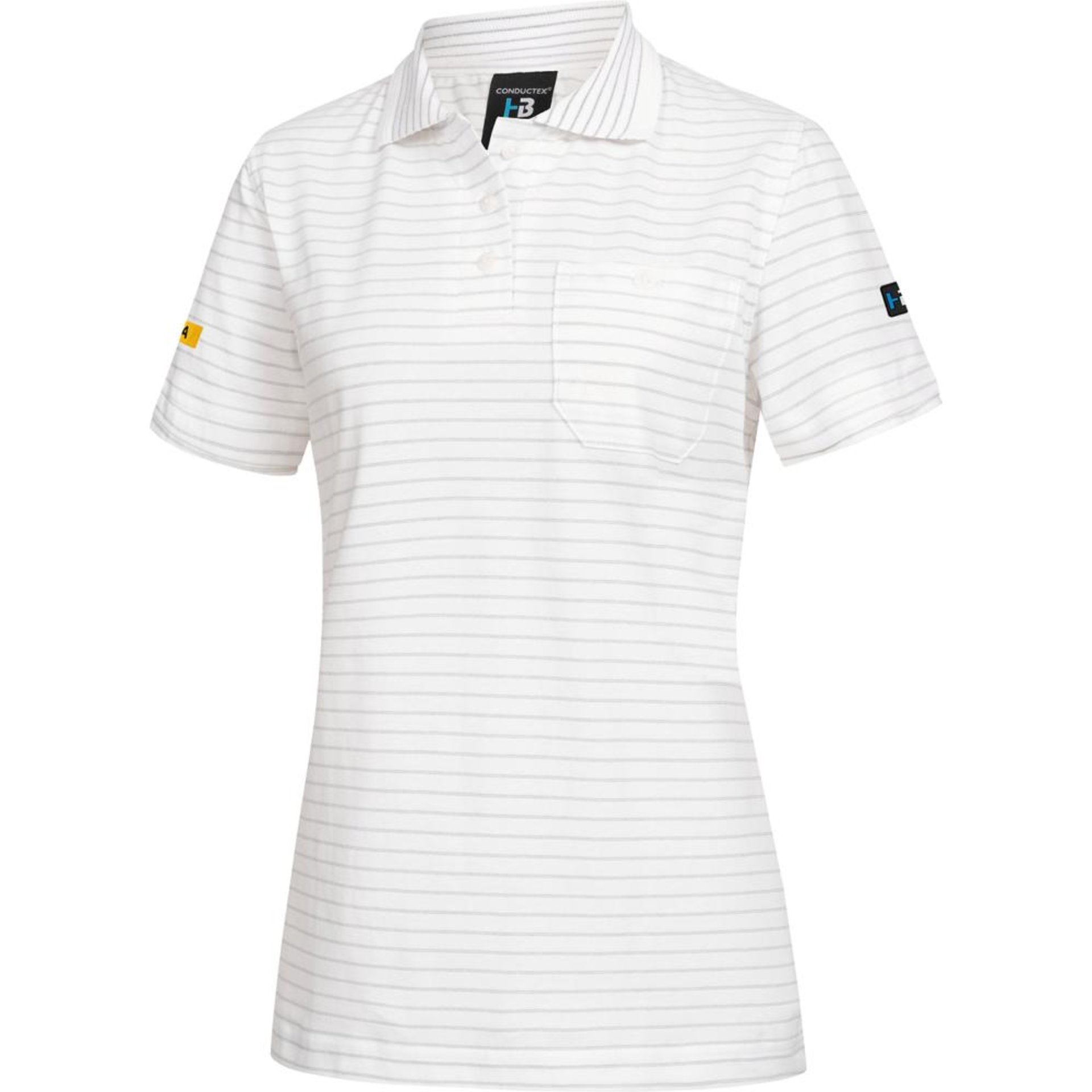 Da.Poloshirt KA ConductexCot.ESD,Gr.L,weiß