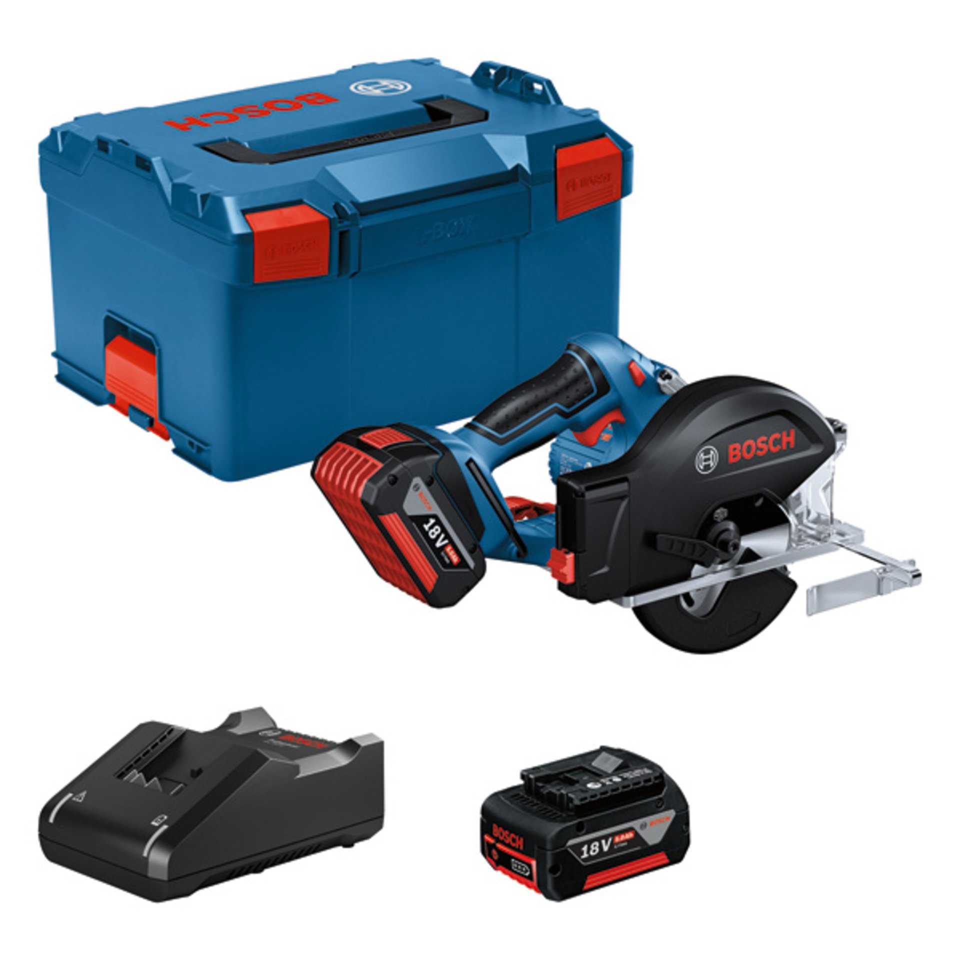 Akku-Kreissäge GKM 18V-50, 2 x Akku GBA 18V 5.0Ah in L-BOXX