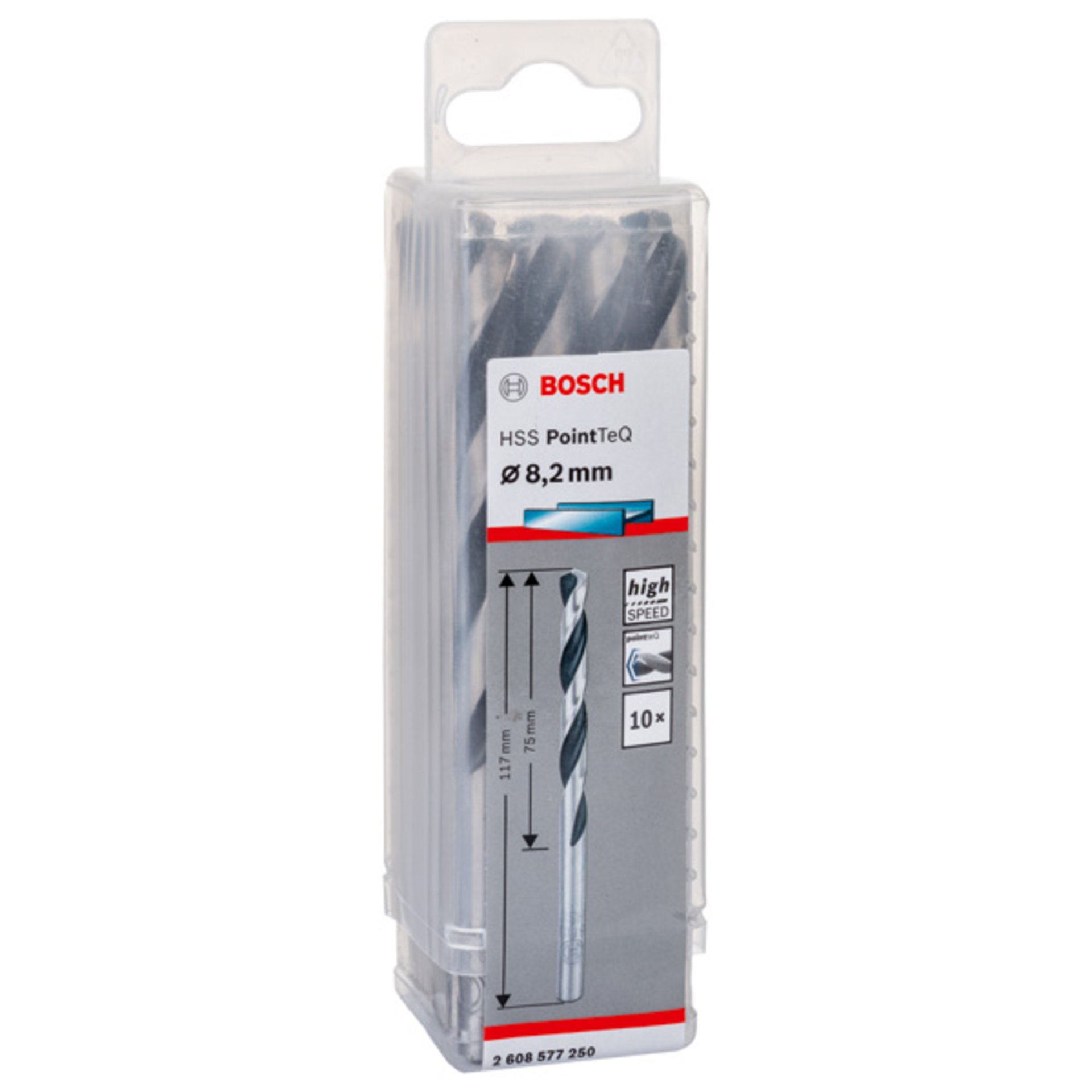 Metallspiralbohrer HSS PointTeQ, DIN 338, 8,2 mm, 10er-Pack