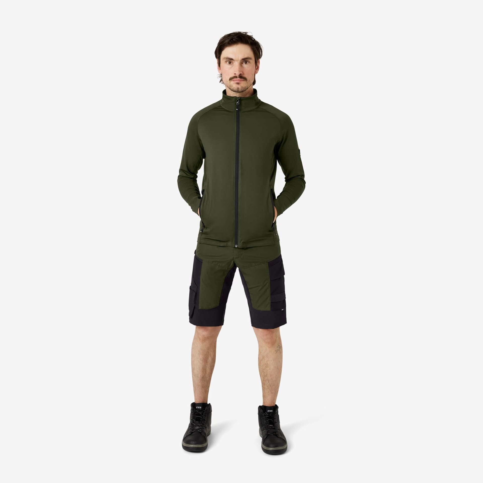 KUNO Jersey-Fleecejacke oliv XL