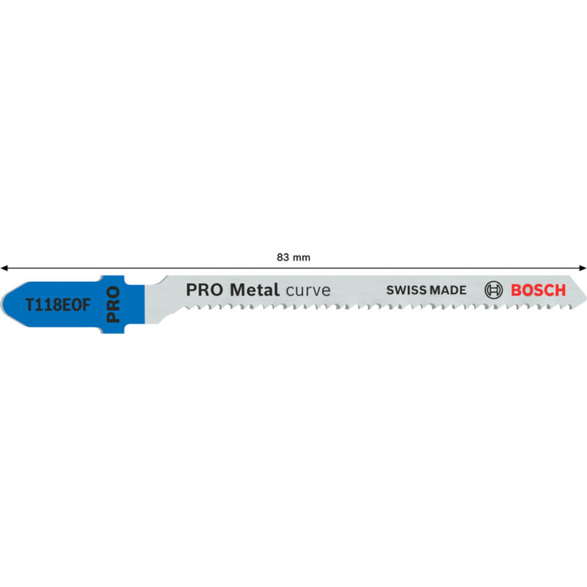 PRO Metal curve T118EOF Stichsägeblatt, 83 mm, 5-tlg.