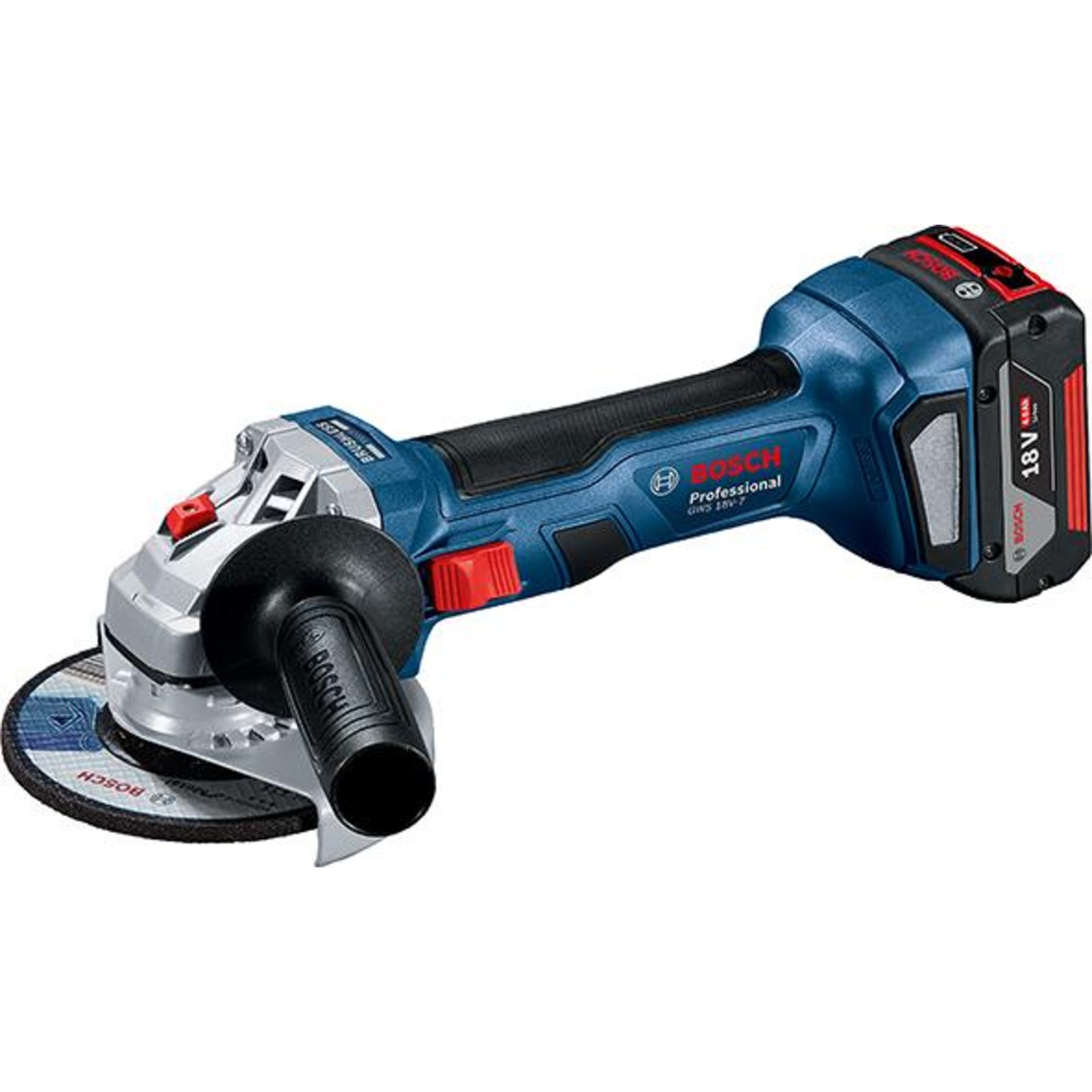 Akku Winkelschleifer GWS 18V-7 125 Bosch 2x18,0 V 4,0 Ah Ladegerät GAL1840 L-Boxx