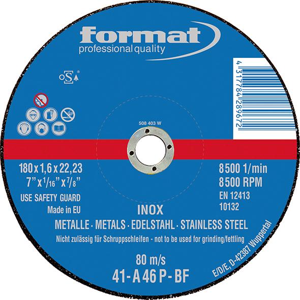Format Trennscheibe gerade für V2A 115x1,6mm