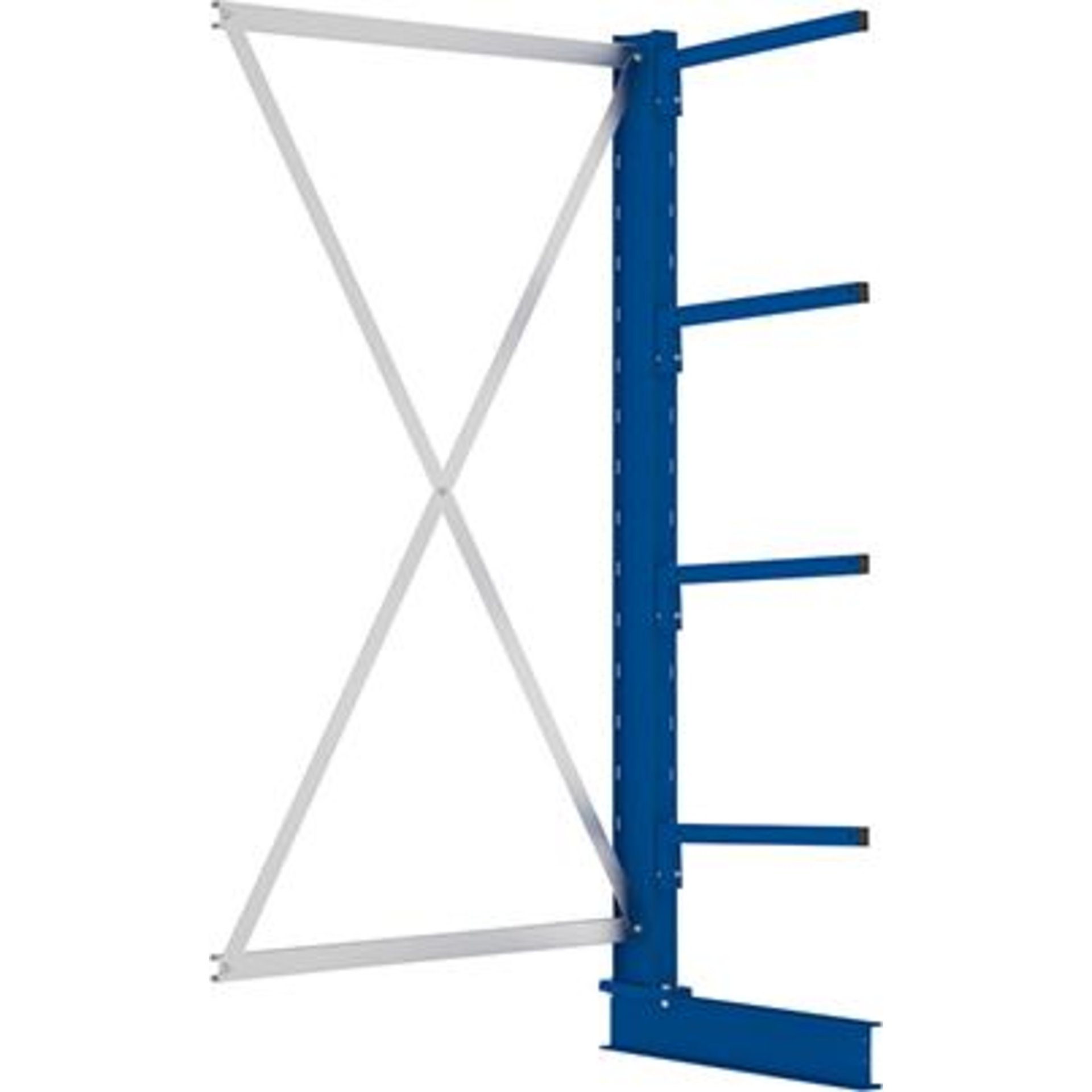 Kragarmregal L Anbaufeld B1000xT500xH2000 mm einseitig RAL 5010 4 Arme Traglast 175kg