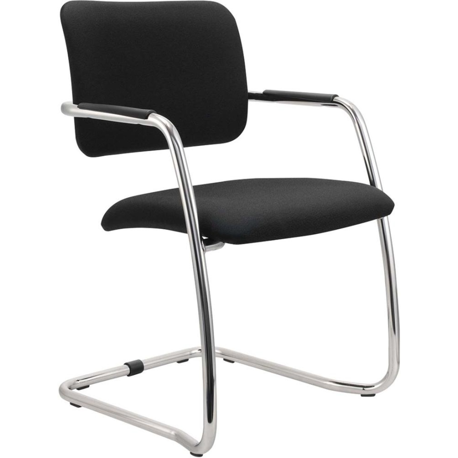 Besucherstuhl Freischwi. Schwarz ( 2 Stühle Set)