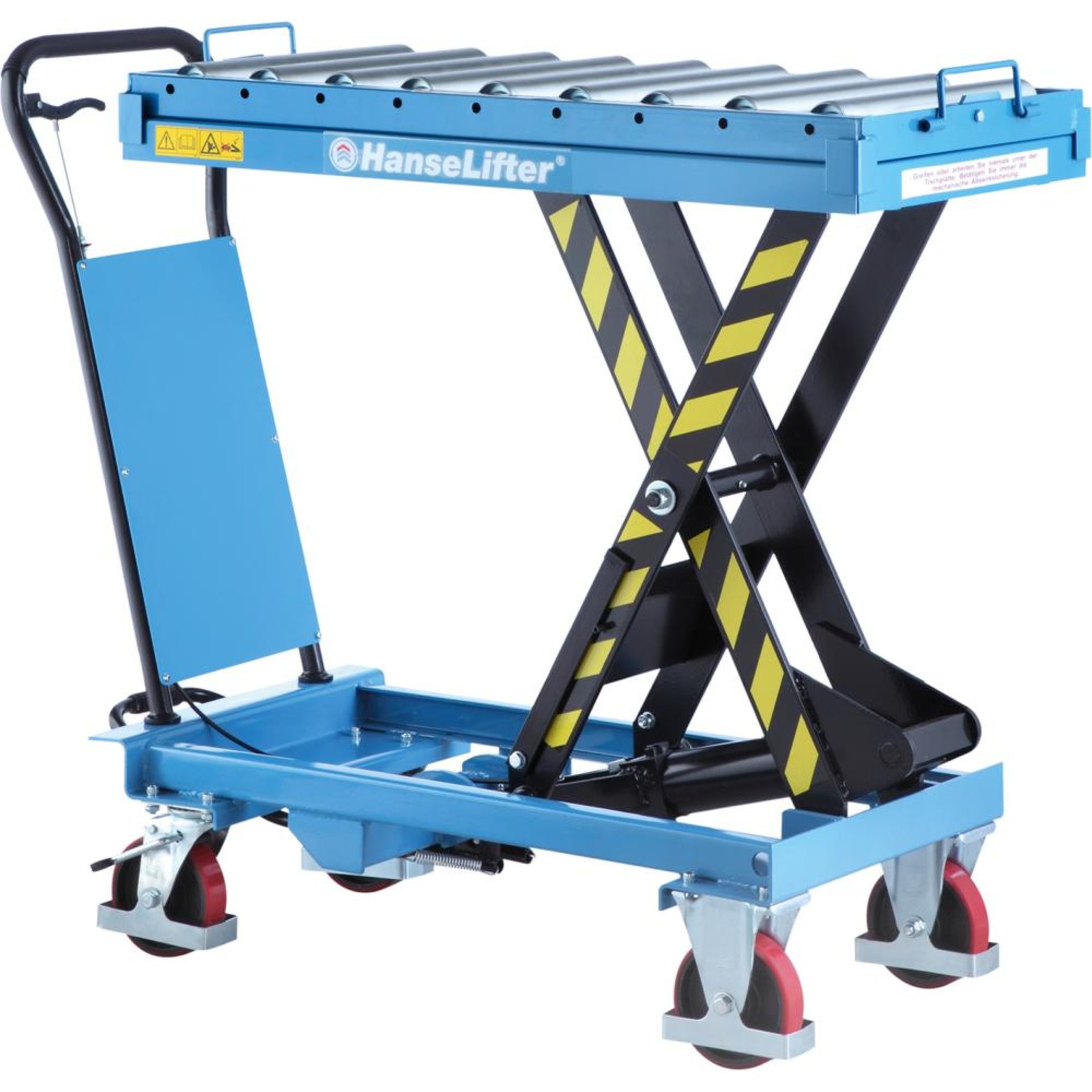 Hubtischwagen m. Rollenb.Tischmaß: 1025x535 500 kg Tragfähigkeit