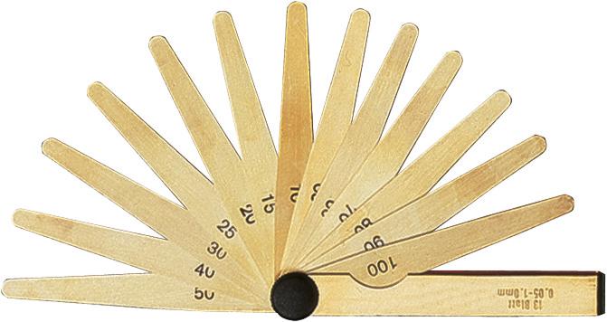 Format Präzisions-Fühlerlehre 20 Blatt 0,05-1mm Messing