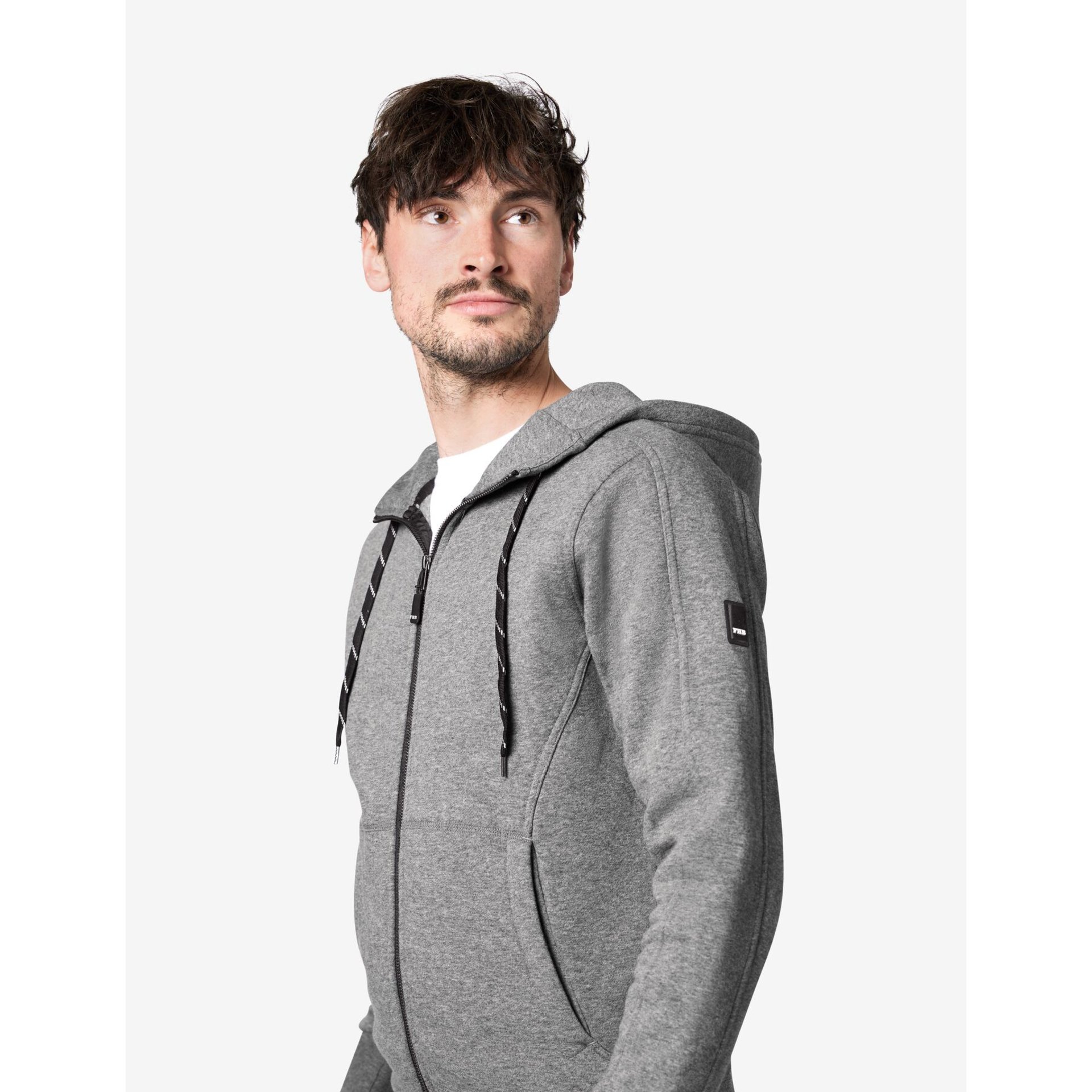 BENNO Sweater-Jacke mit Kapuze grau S