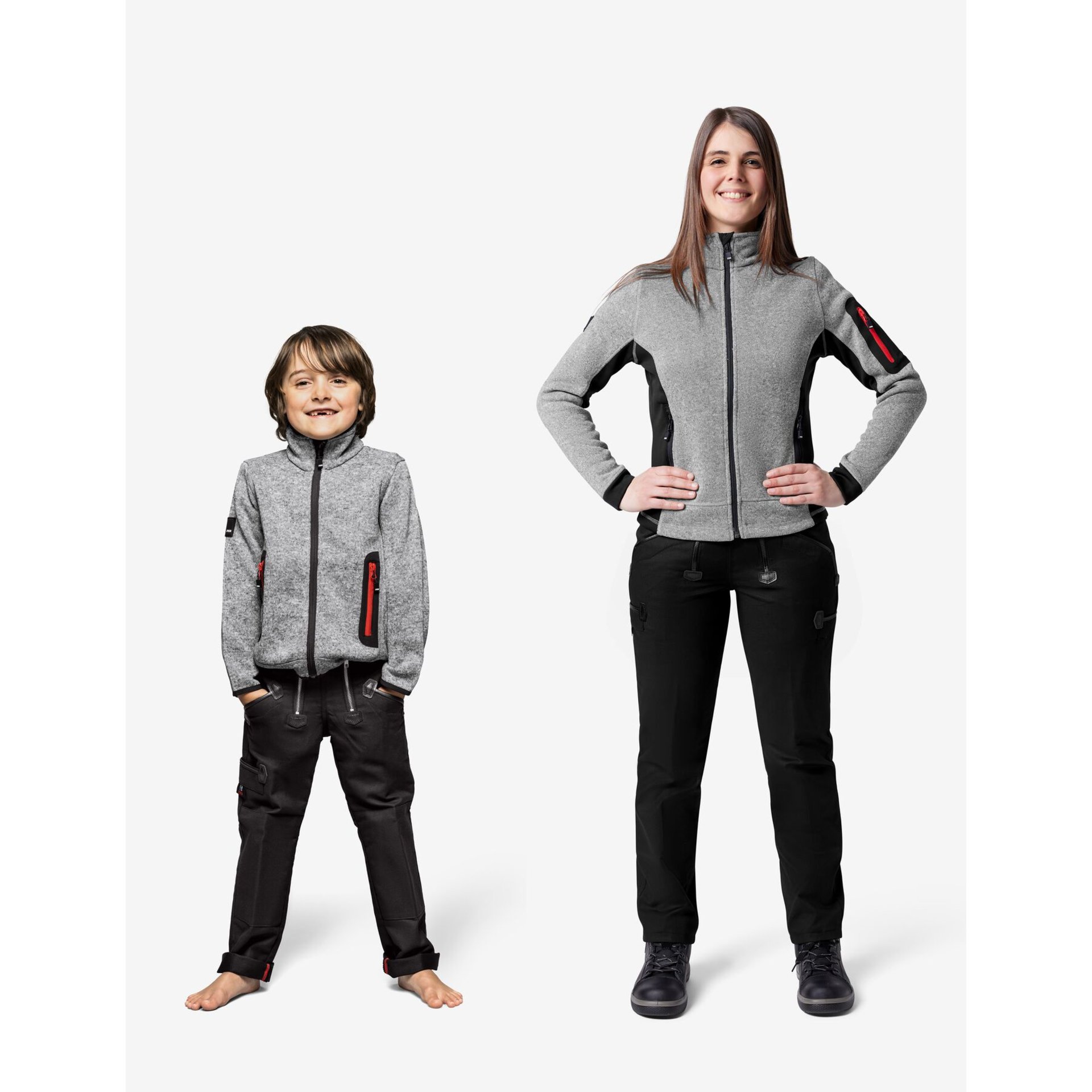 MATS Strick-Fleece-Jacke Kinder grau 98/104