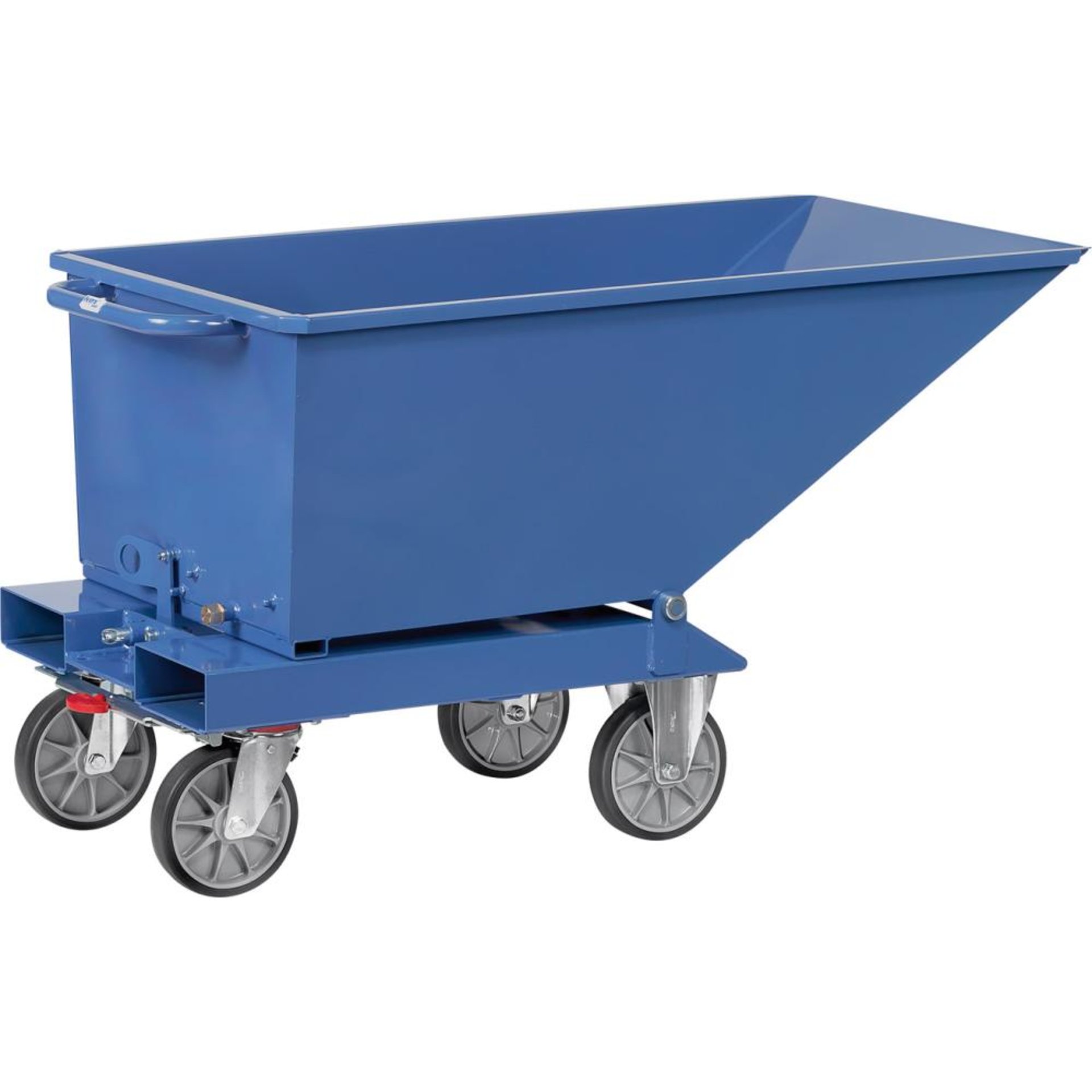 Muldenkipper 250l B713xT1359xH780 mm RAL 5007 Tragkraft 750kg mit Ablasshahn