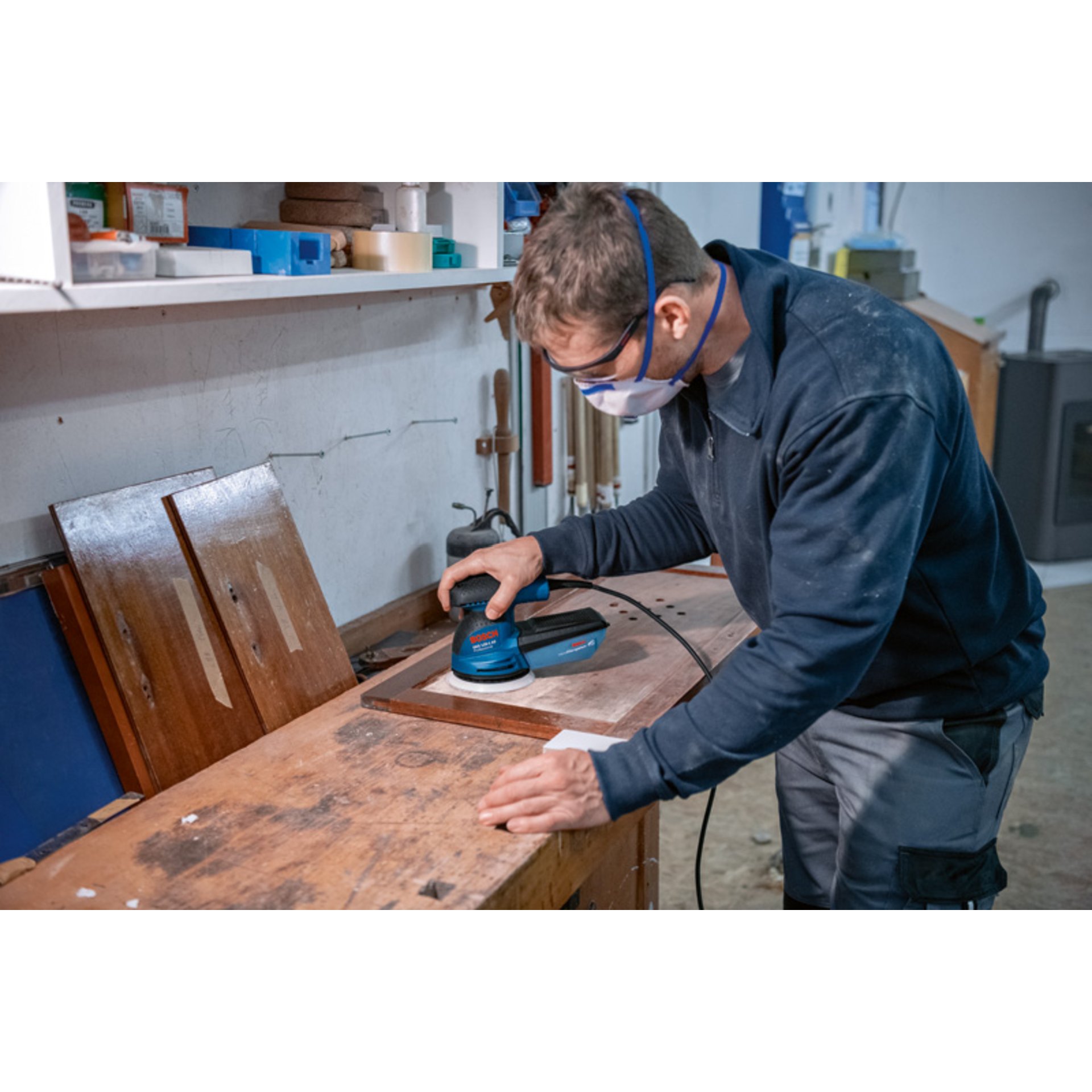 Exzenterschleifer GEX 125-1 AE, mit 3 x Schleifblatt C470, im Handwerkerkoffer