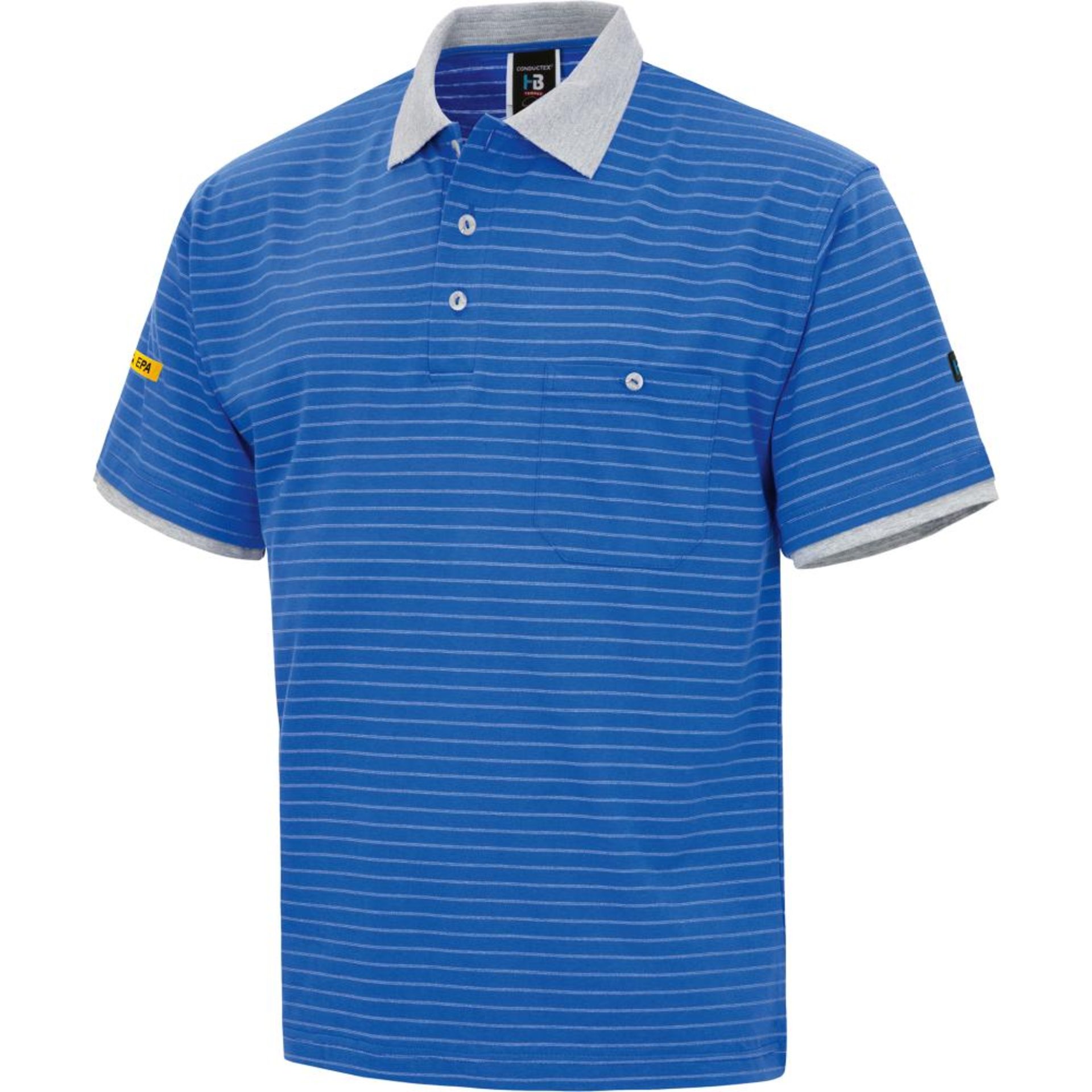 Poloshirt KA Conductex Cot.ESD,Gr.M,royal/silber