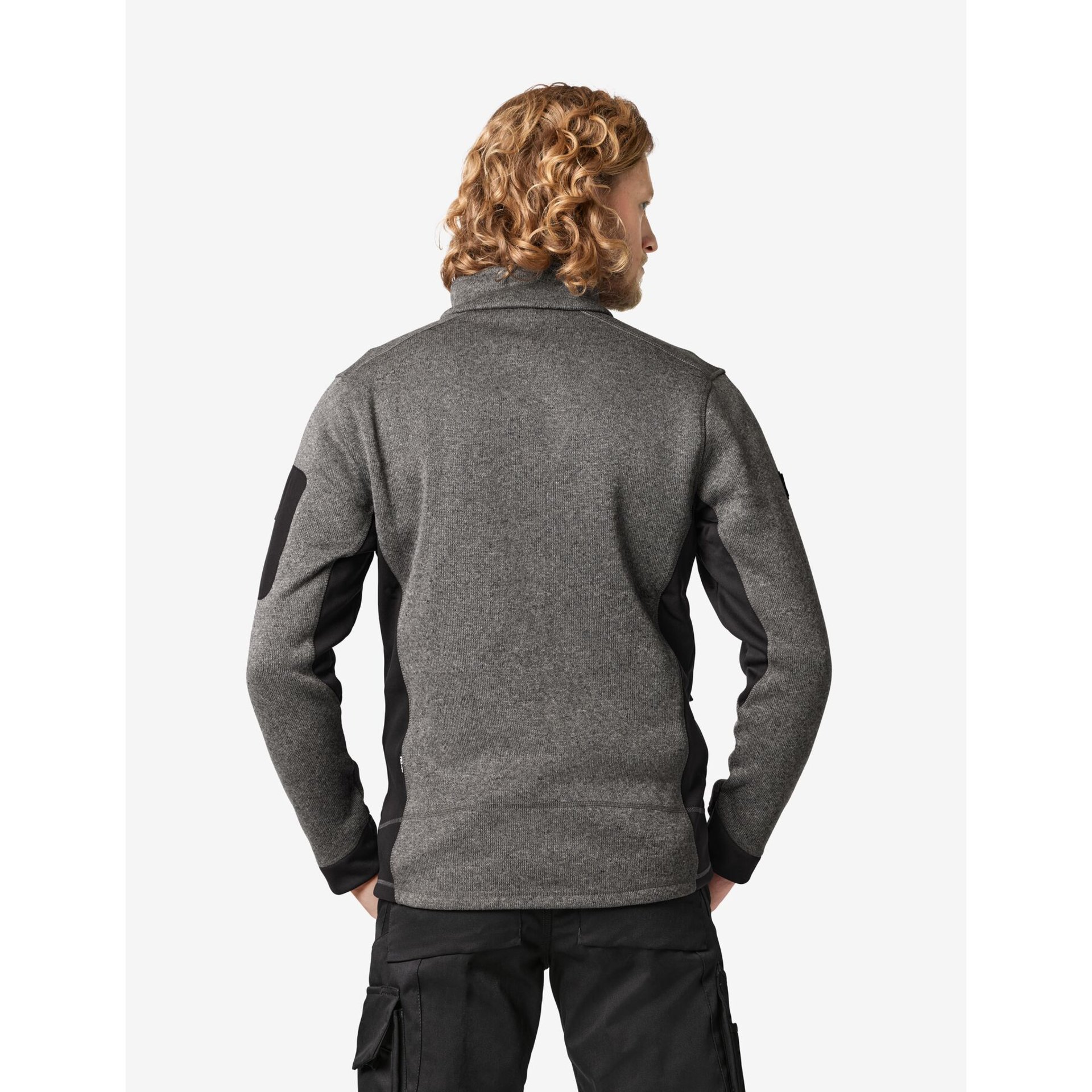 CHRISTOPH Strick-Fleece-Jacke Herren anthrazit-schwarz 2XL