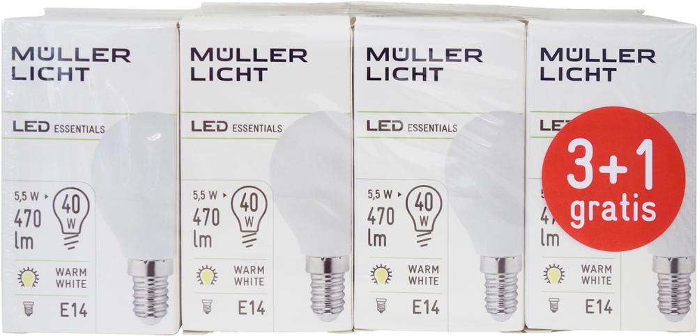 Müller-Licht 4x LED Tropfen 5,5W E14 470lm